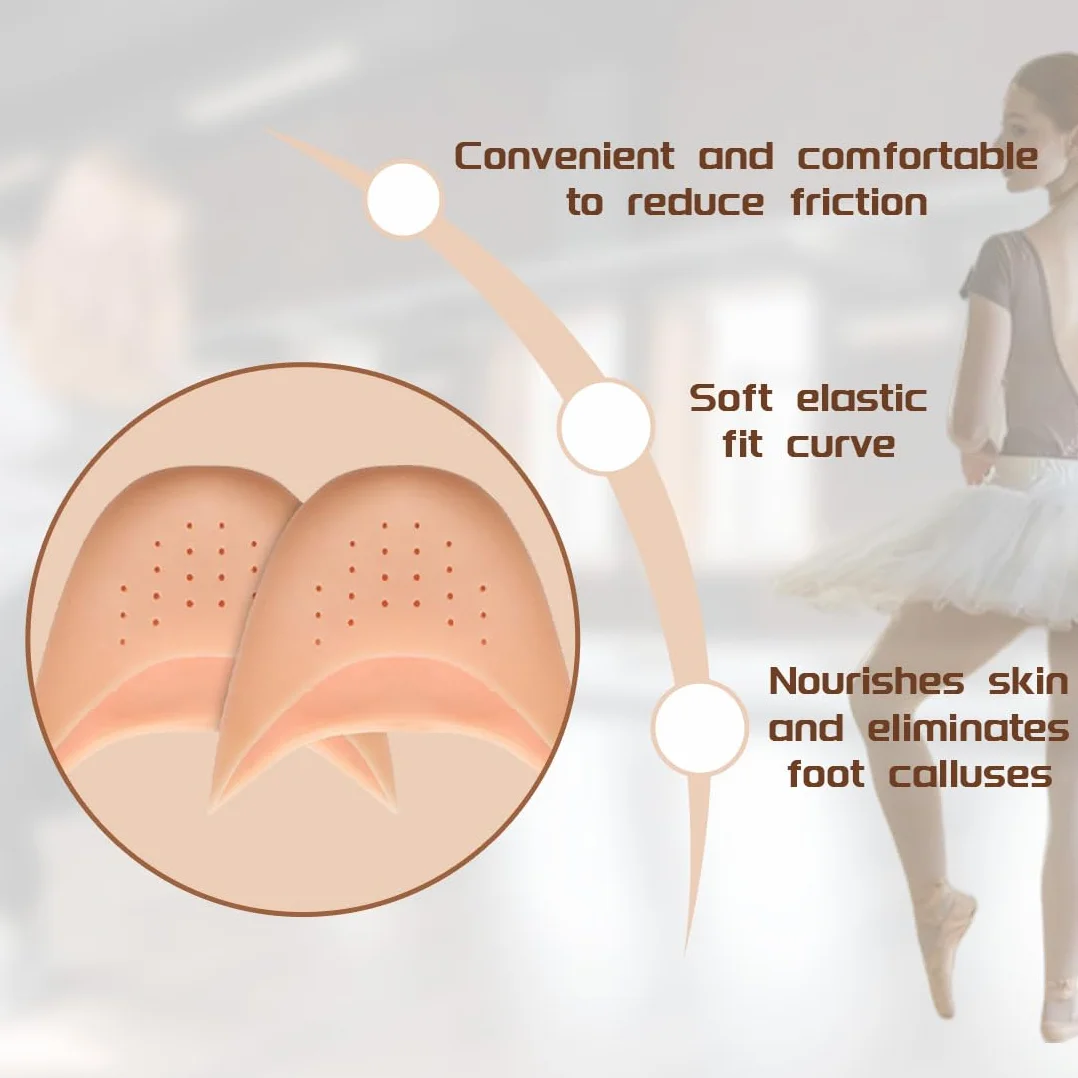 Puntera para Zapatos de Punta Protectores de Silicona para Ballet Antideslizantes Protector Dedos Pies Mujeres Niñas