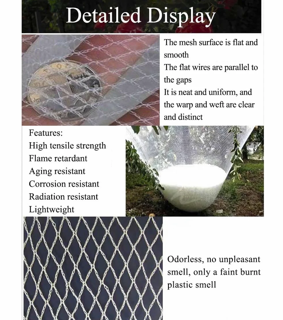 Red antigranizo blanca de 10 x 10 m, red de protección de jardín con ojales para verduras, frutas, flores, estanques, pájaros, defensa (3 x 15 m) - Ligera y resistente a la intemperie