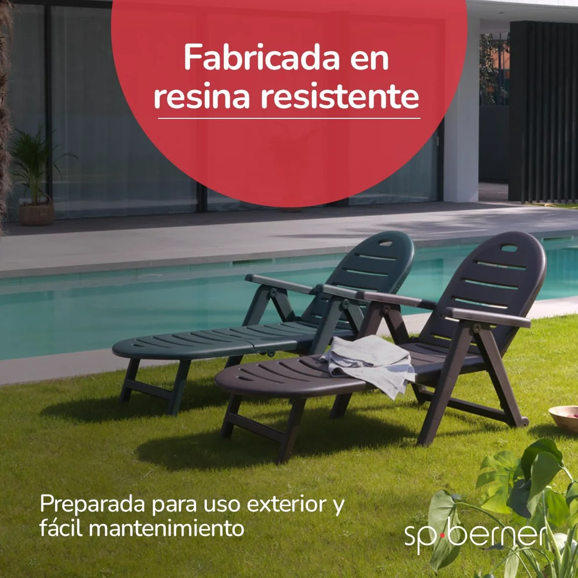 SP Berner Tumbona de jardín Caiman Blanca