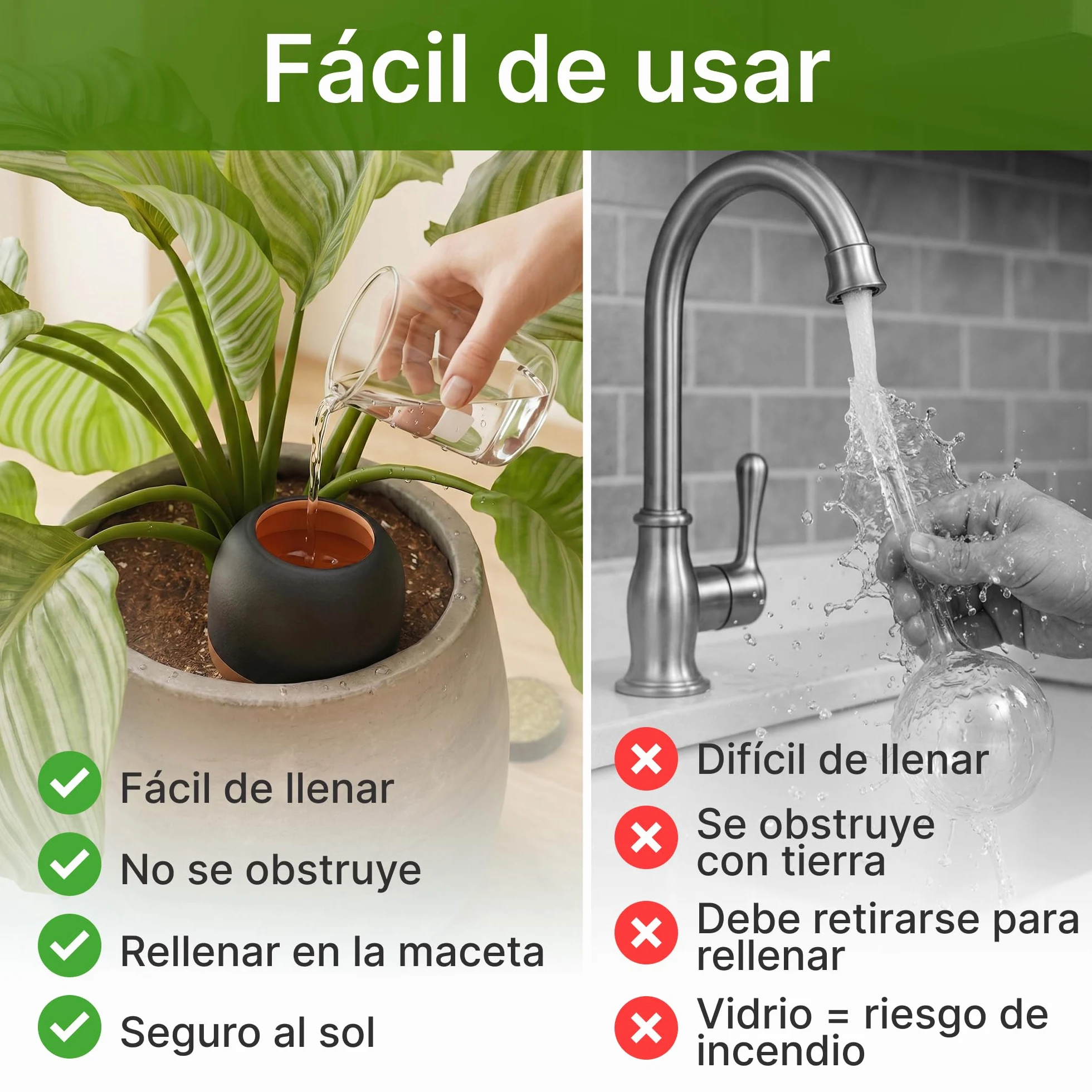 MINISMUS Autoriego Macetas Terracota, Autorriego Plantas Interior, Dispensador Agua, Regar Vacaciones, Cerámica Macetero, 950ml 4 Unidad