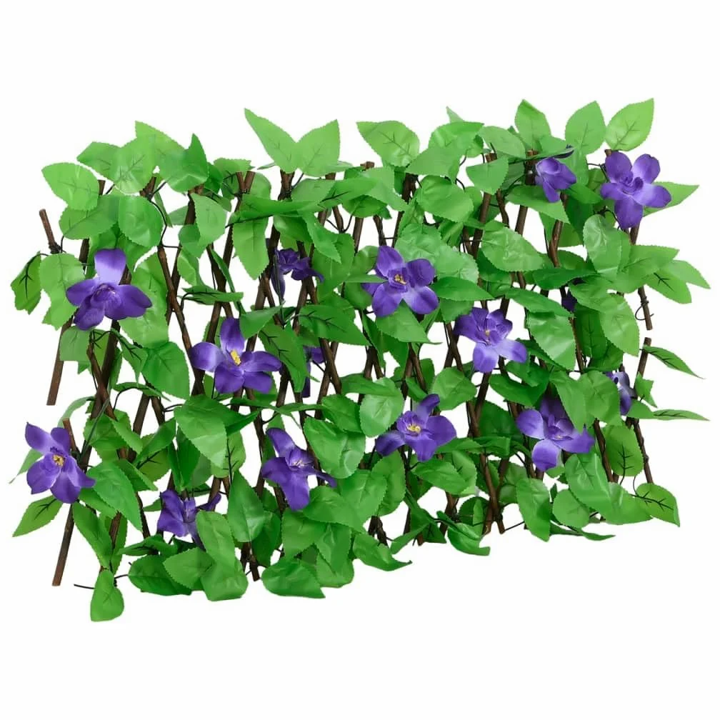5 rejillas para plantas trepadoras de hiedra artificial, expandible, 180 x 20 cm, PVC y madera, valla decorativa para jardín, valla de jardín, paneles de valla para jardín