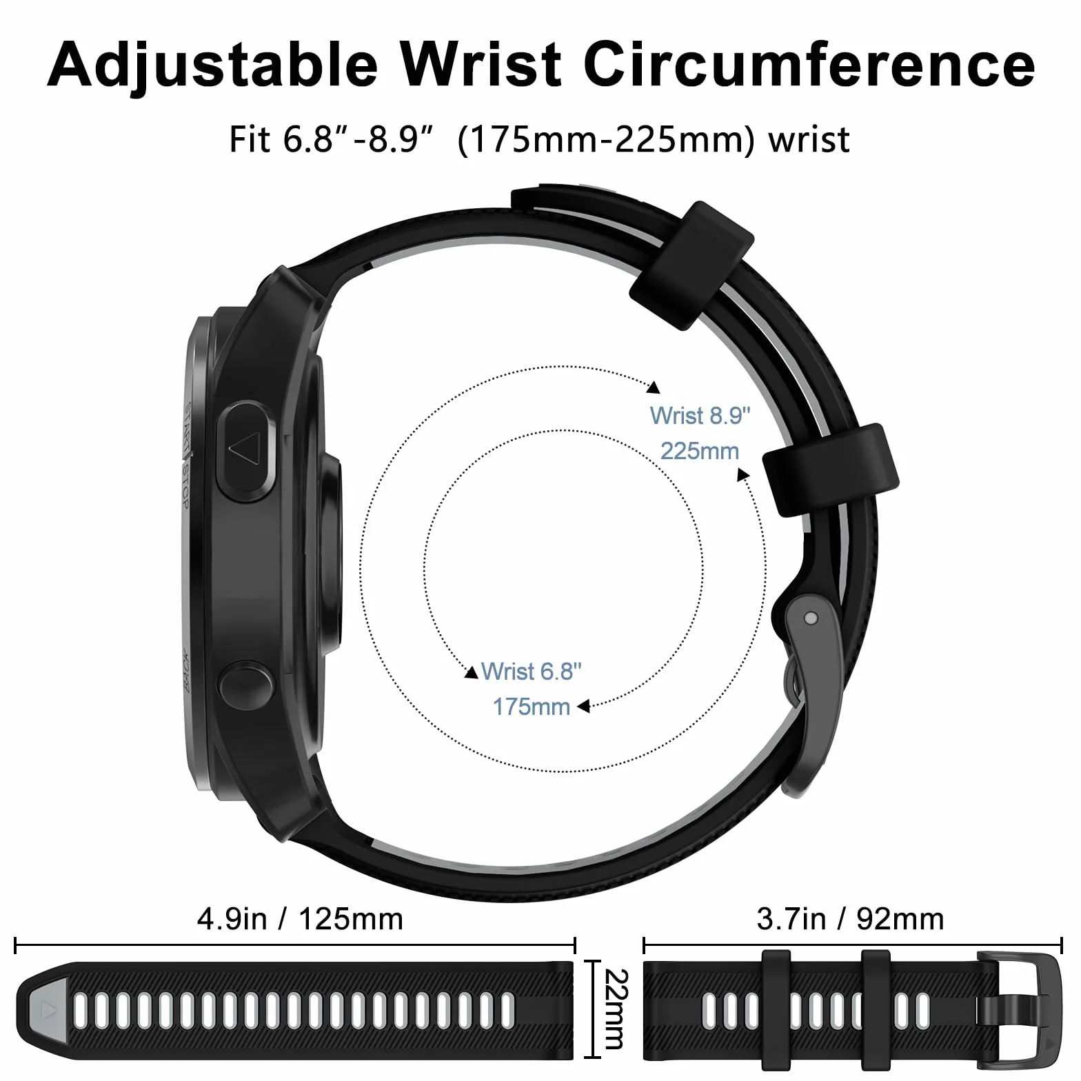 ISABAKE 22mm Correa para Garmin Forerunner 965/955/945/935, Correa de Repuesto de Silicona para Fenix 7/Fenix 6 GPS/Fenix 5 Plus