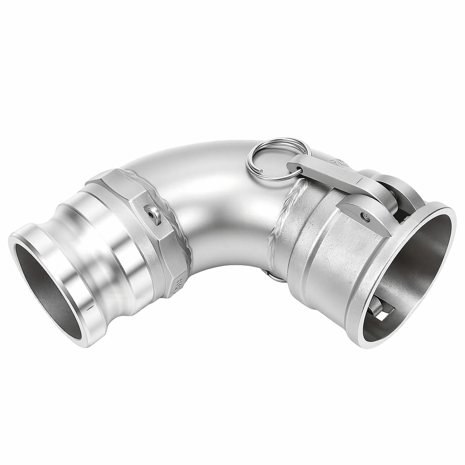 Accesorio para Manguera Ranura y Leva Tipo DA, Acoplamiento Adaptador Manguera Codo 90 Grados, Accesorios Camlock con Rosca Hembra 2 Pulgadas y Macho de 2 Pulgadas