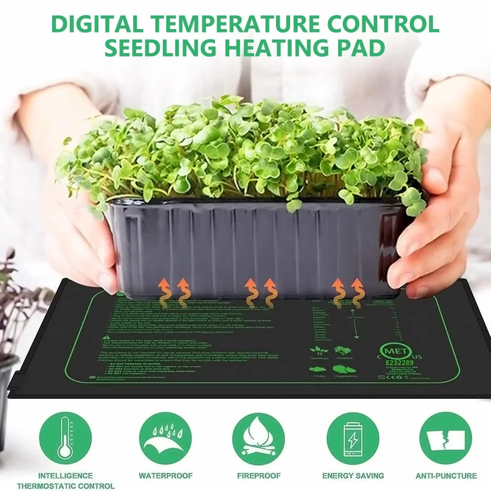 Esterilla Calefactora para Plantas, 21W Alfombrilla Térmica para Plántulas, Manta Termica Plantas de Invernadero, para la Germinación y la Regulación de la Temperatura,Invernadero(25 X 52.5cm)