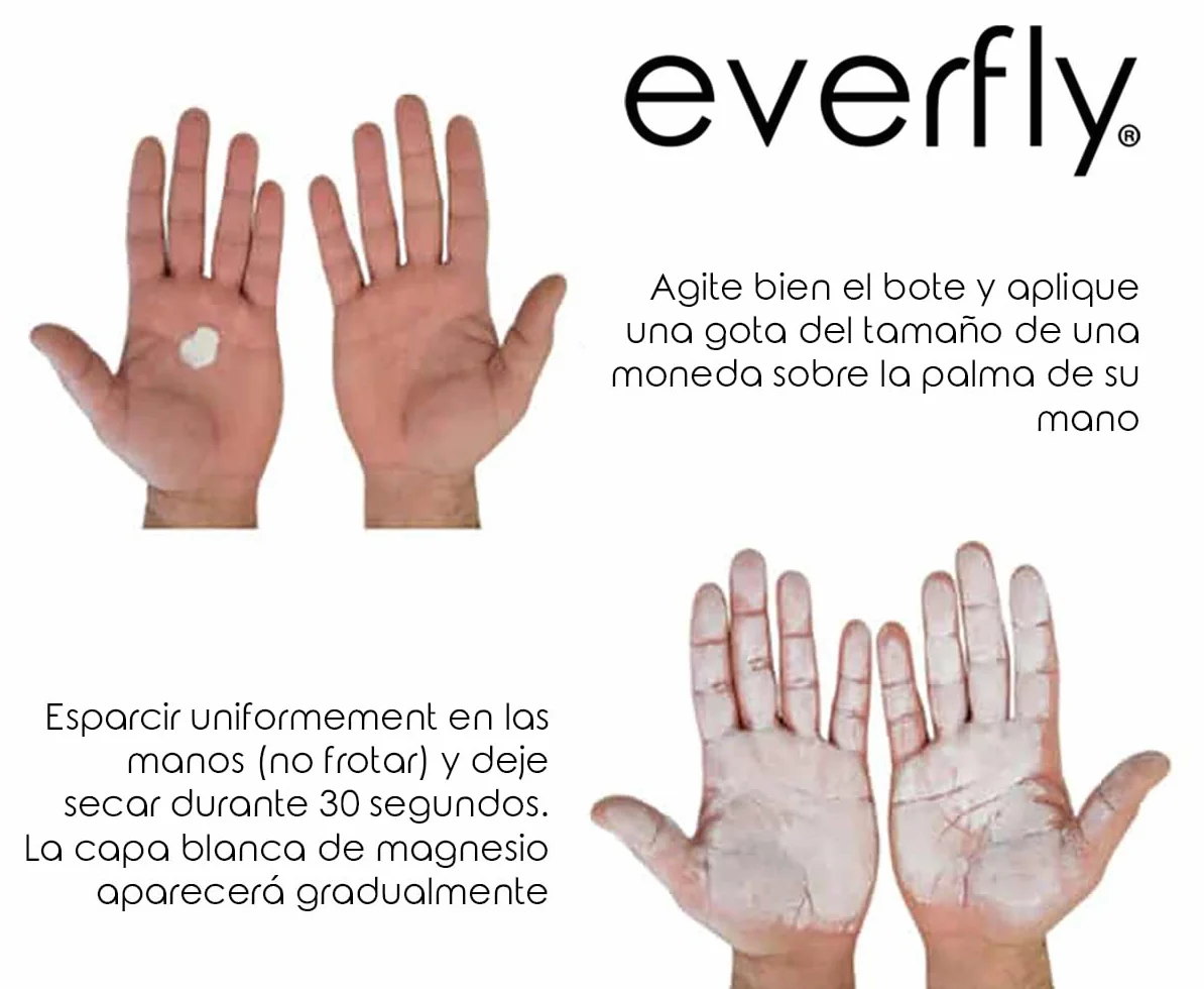 Everfly Magnesio Líquido Crossfit 200ml+50ml Liquid Chalk para Manos Extra Agarre Grip Dry Hands