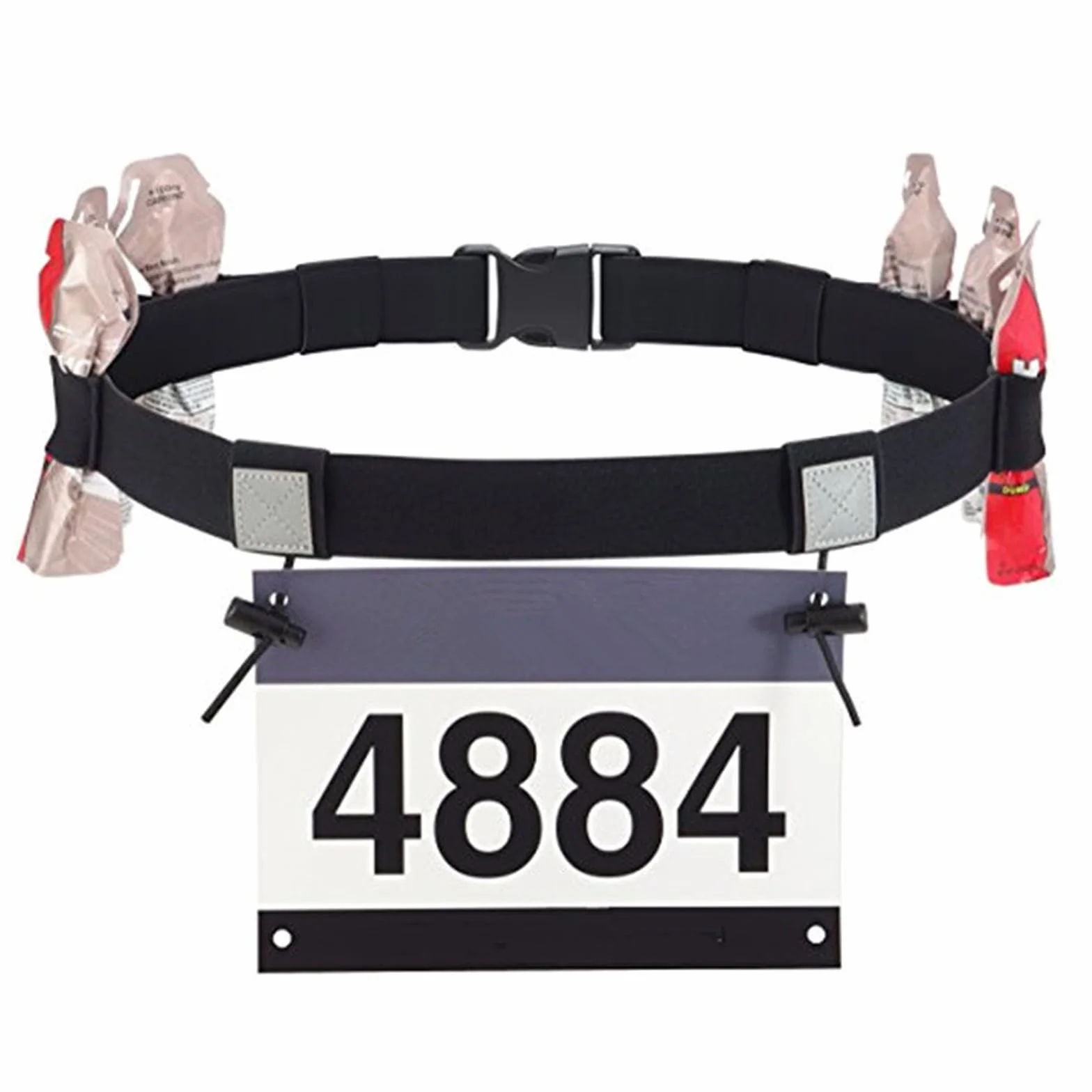 Triatlón Banda para Números de Carrera Cinturón Deportivo Ajustable para Mujer y Hombre Negro 85x2.5 cm