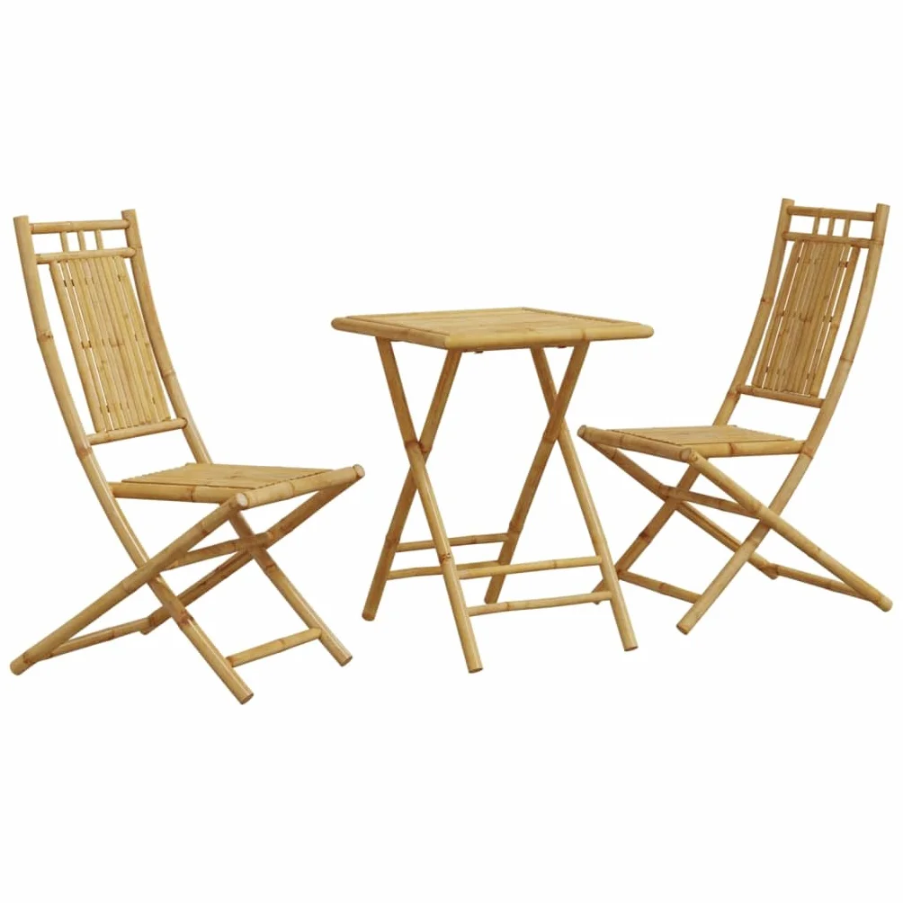 ZEYUAN Juego de Mesa y sillas de jardín 3 Piezas bambú, Conjunto Mesa Y Sillas Jardin, Mesa Y Sillas Terraza, Muebles Jardin Exterior, Conjuntos De Muebles De Jardín - 3278525