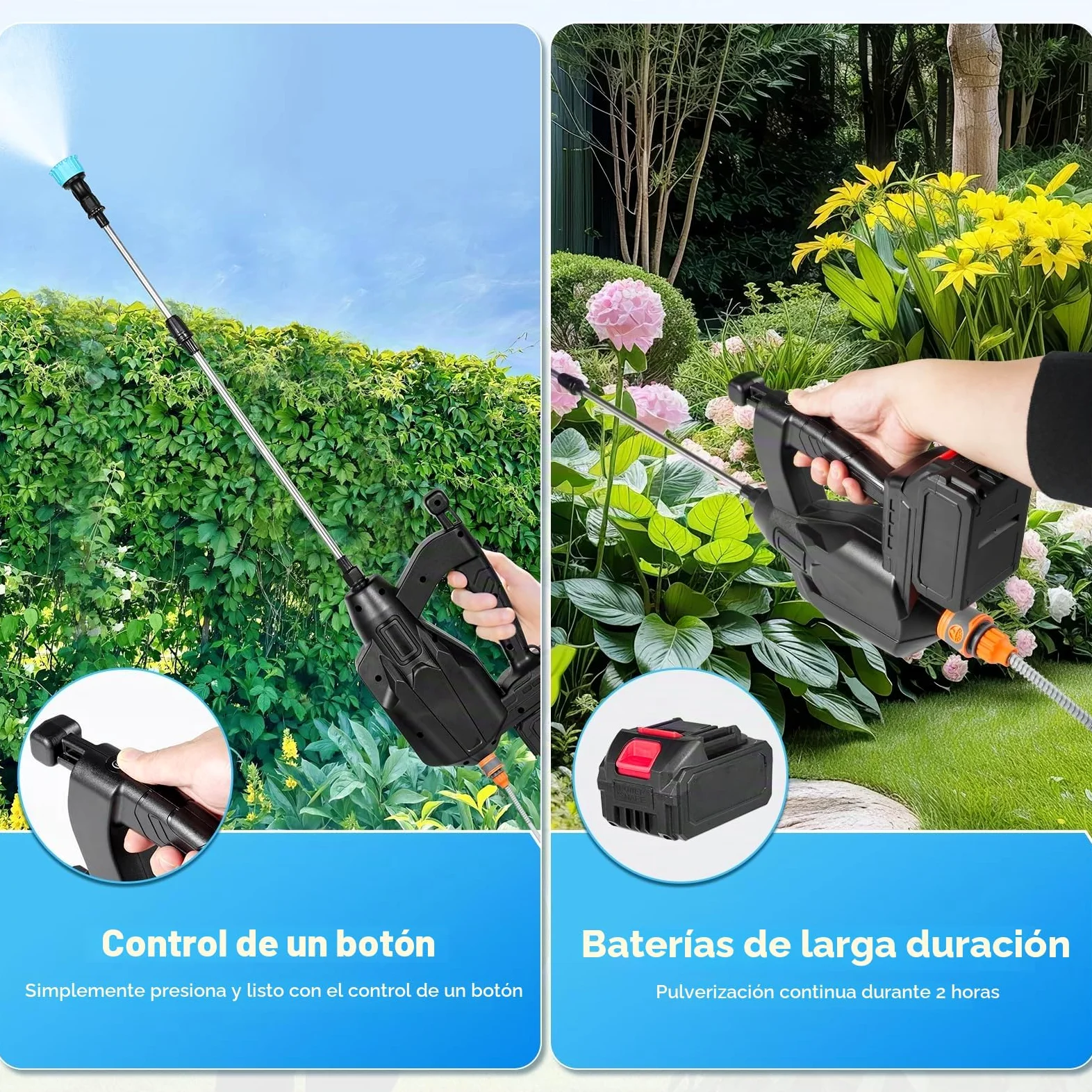 15L Pulverizador Electrico con Carro,Pulverizador Jardín Compatible Baterías Makita 18V,Mochila Pulverizadora,Pulverizadora Bateria con 5 Boquillas,3 Velocidad Ajustable, 3.0Ah Bateria,Telescópica