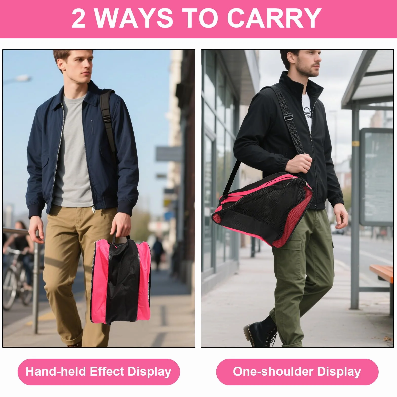 Bolsa para patines de hielo para niños con correa ajustable, mochila para botas de esquí