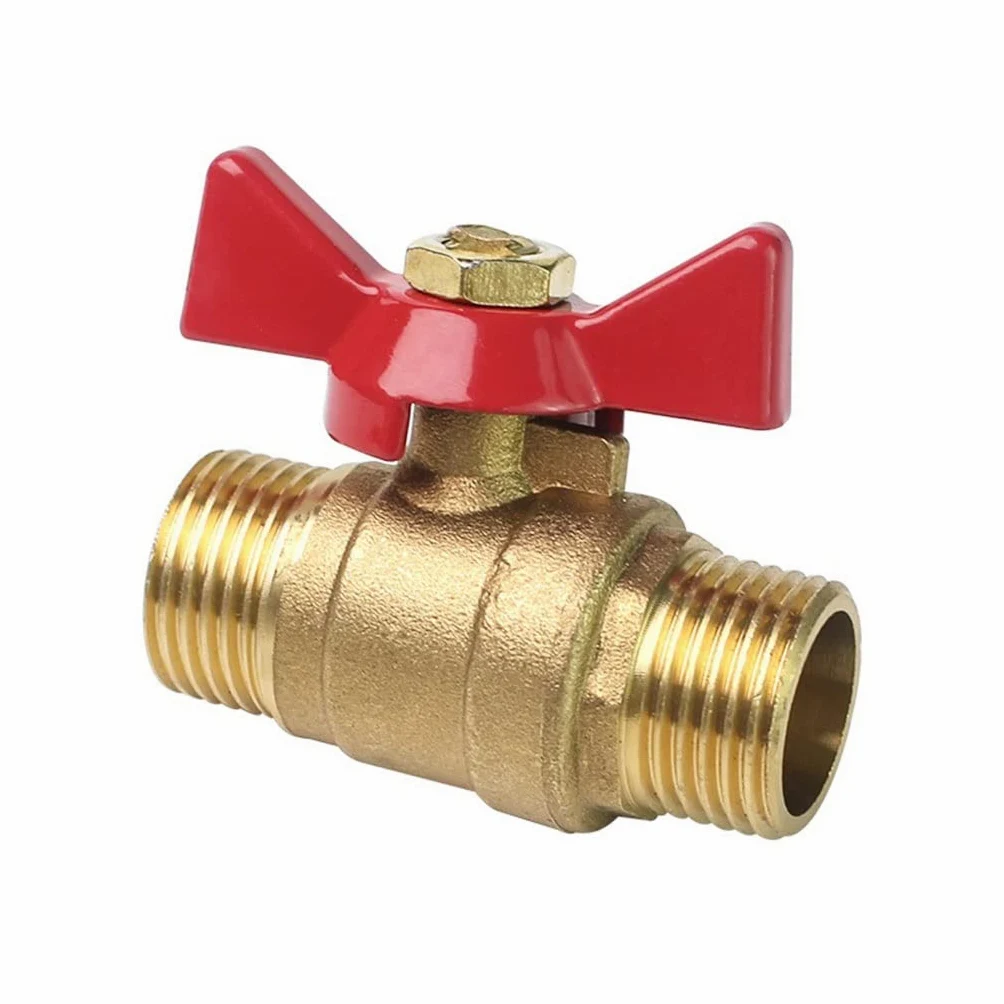 Conector de toque de manguera, Tubo de conexión Válvula bidireccional rápida, 1/4" 3/8" 1/2" 3/4" Válvula de bola de cierre de latón con mango de mariposa for combustible, gas, agua, aceite,
