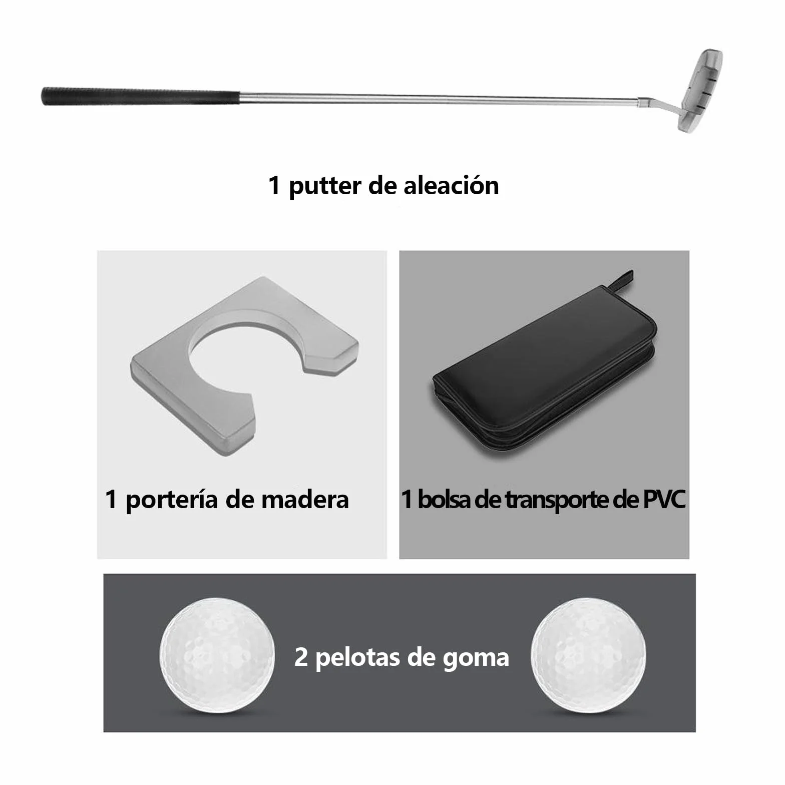 Juego de Putter de Golf para Niños con 2 Pelotas y Bolsa