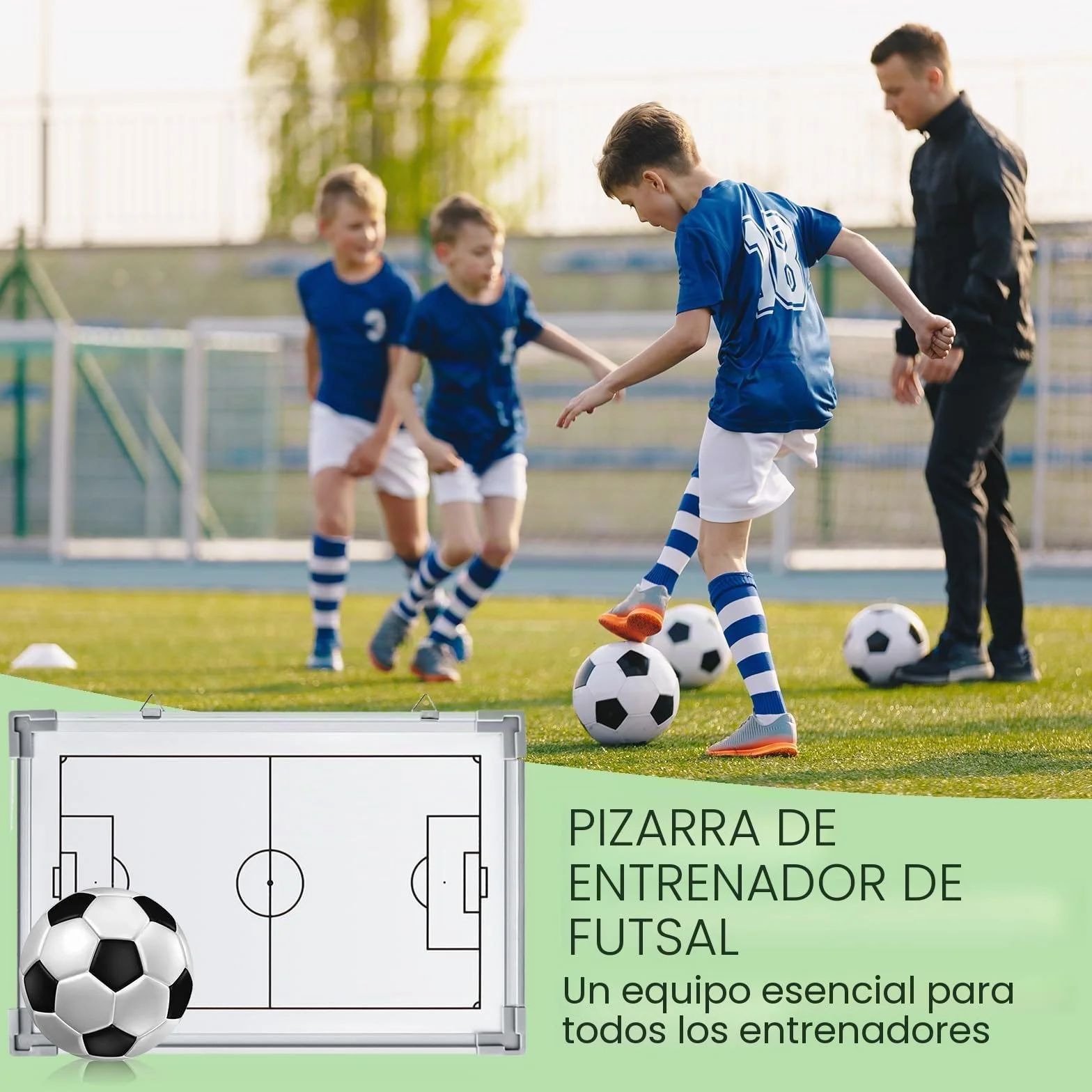 Pizarra Futbol Entrenador Magnética Plegable con Imanes y Borrador para Estrategia