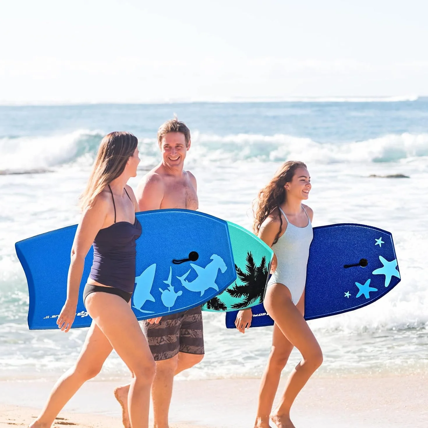 GOPLUS Bodyboard 33" 37" 41" 105cm Tabla de Olas Colorida Ligera Correa de Muñeca