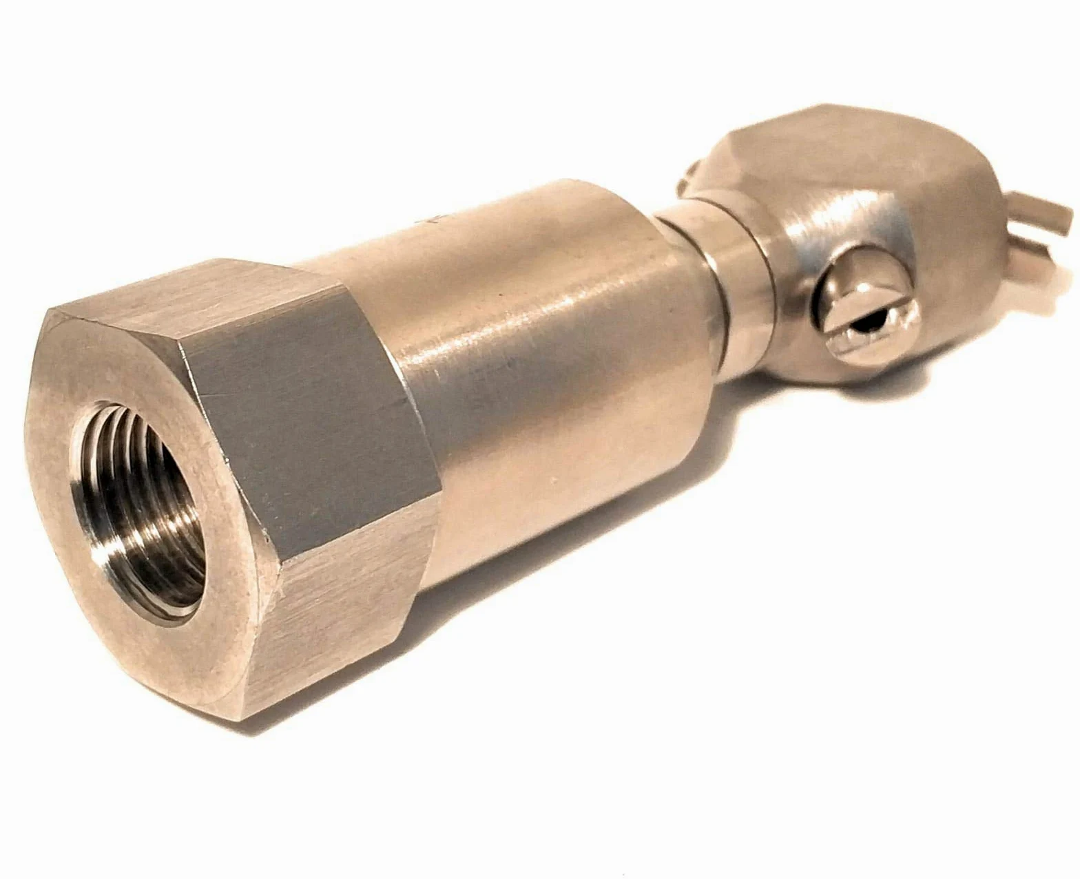 Boquillas de Lavado de Tanques o Bidones 1/2" BSPT -Acero Inoxidable - Toberas giratorias, difusores de agua, boquillas de aspersión, espreas.