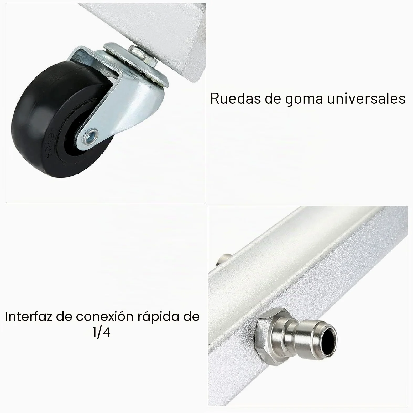 Escoba de Agua para Lavadora a Presión de 25,59 Pulgadas, Accesorio para Lavadora a Presión del Tren de Rodaje de 7 Orificios y 4000 PSI, Limpiador de Tren de Rodaje con Conector