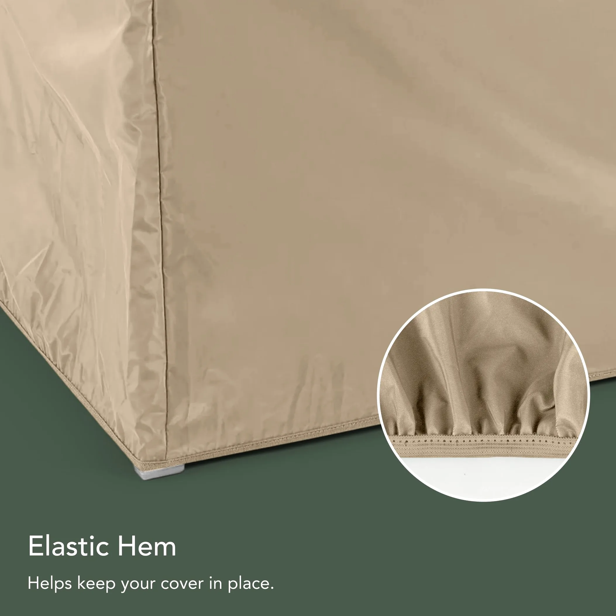 Covermates Cubierta cuadrada para bañera de hidromasaje, material ligero, resistente a la intemperie, dobladillo elástico, fundas de estar al aire libre, 84 pulgadas de ancho x 84 pulgadas de