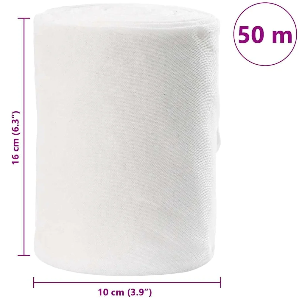 Tubo de desagüe de tela blanca de 16 x 5000 cm, ligero, flexible, accesorio sanitario para exteriores, fácil montaje, ideal para jardín, terraza y drenaje de agua