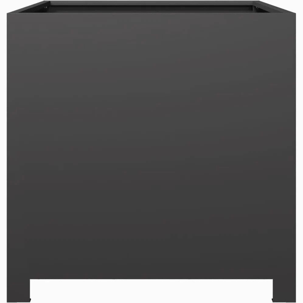 IKAYAA Jardinera Exterior 50 x 50 x 50 cm Arriate Cuadrado Metal Macetas Exterior Jardinera Cuadrada para Cultivo de Plantas en Exterior Patio Terraza Acero/Negro