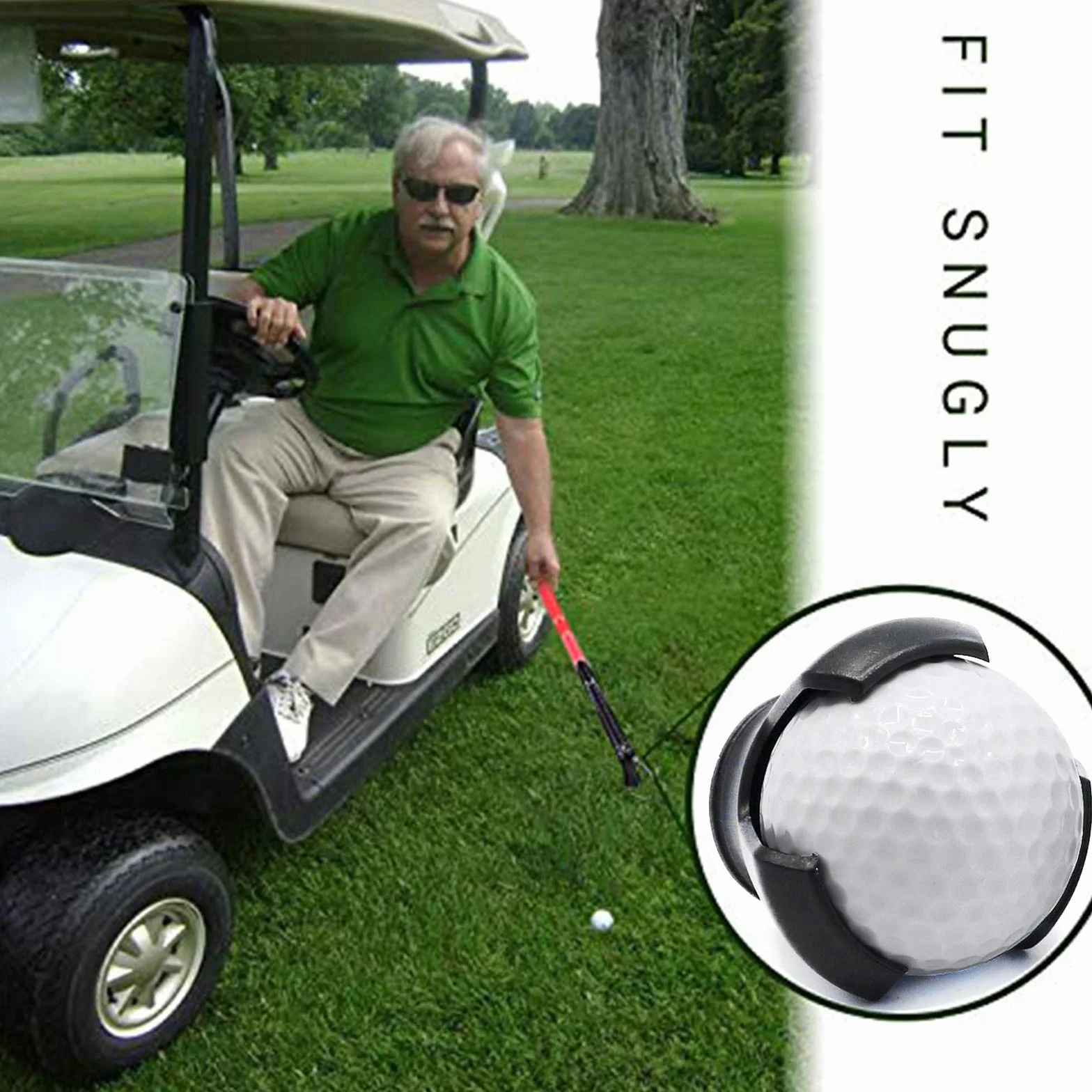 Recuperador de Pelotas de Golf Telescópico de Acero Inoxidable para Agua con Agarrador para Putter, 2 m