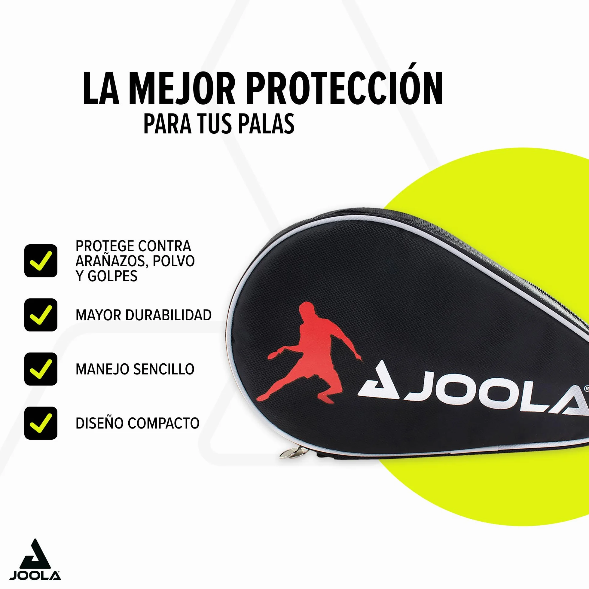 JOOLA Bolsillo Doble Funda 2 Raquetas de Ping Pong Impermeable 28 x 17 x 4 CM Blanco Rojo