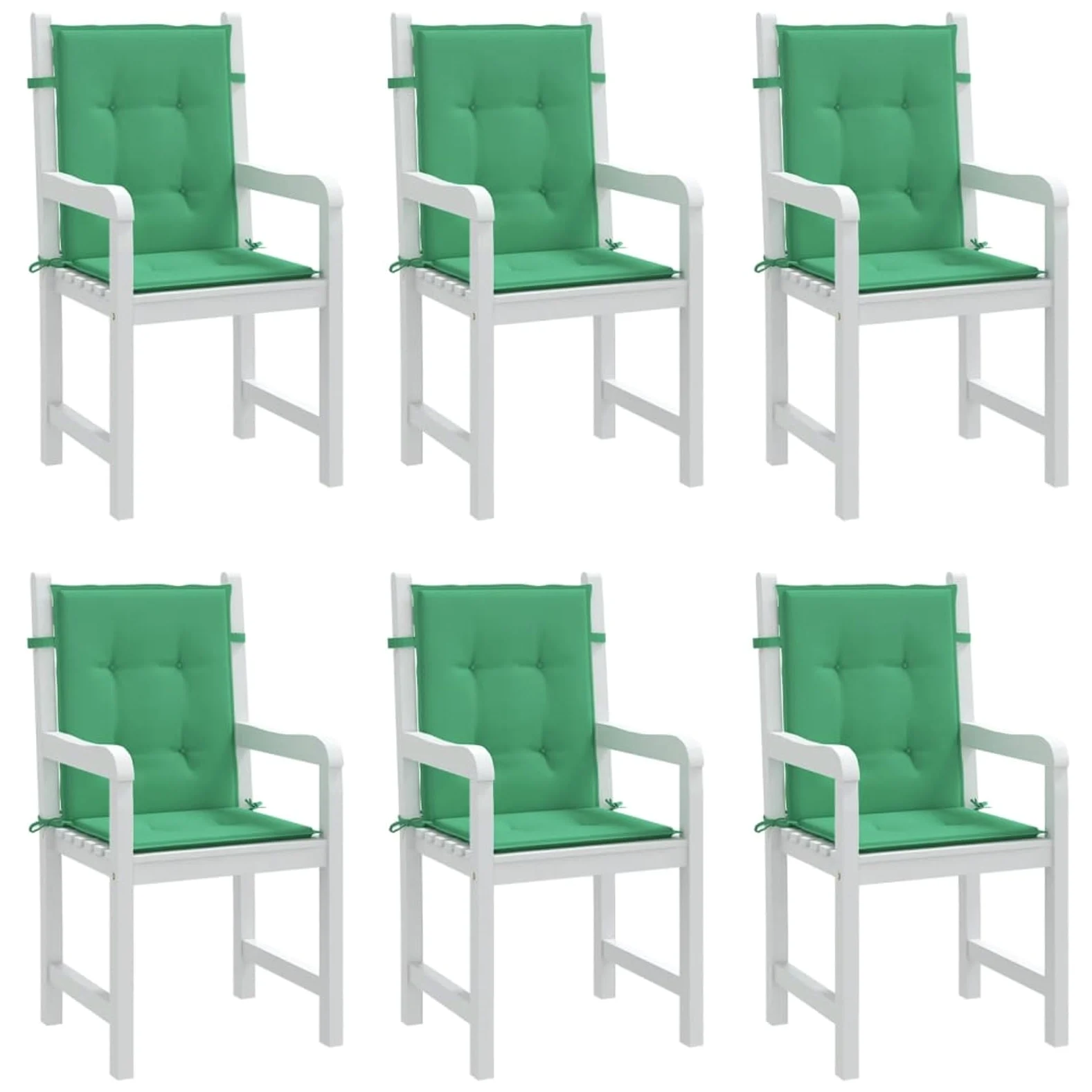 Cojines para sillas de jardín 6 Unidades Verde 100x50x3 cm, Cojines Sillas Jardin, Cojin Silla Exterior, Cojines para Sillas, Cojín De Respaldo, Cojines Exterior - 314136