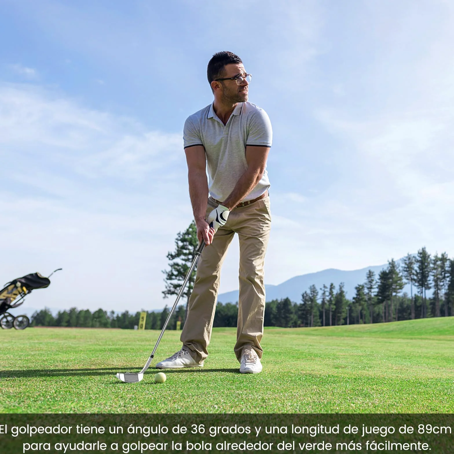 COSTWAY Astilladora de Palos de Golf, Chipper, Cuña de Lanzamiento 36° para Diestros