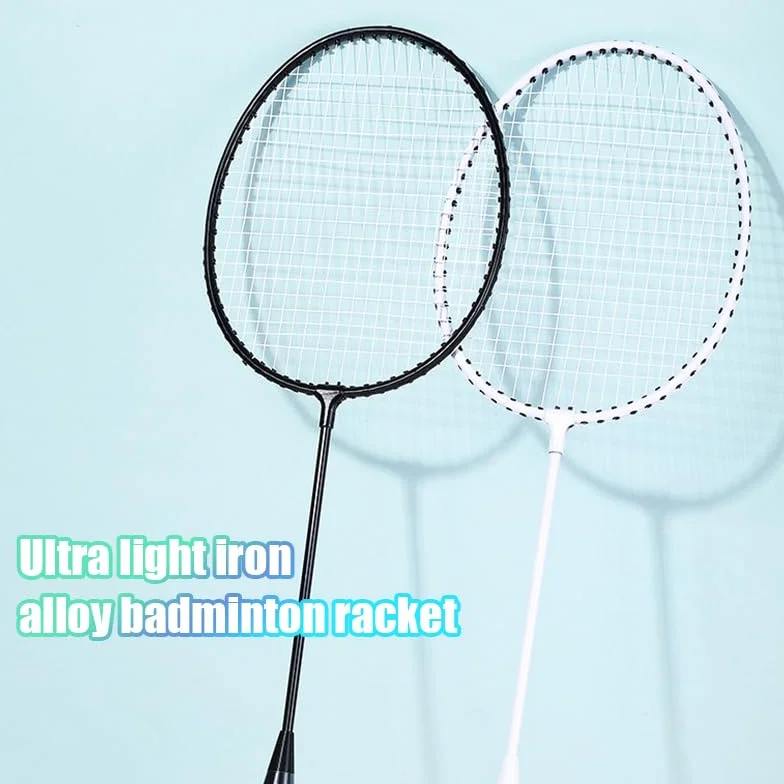 Juego de 2 raquetas de bádminton ultraligeras de aleación ferro para adultos con bolsa
