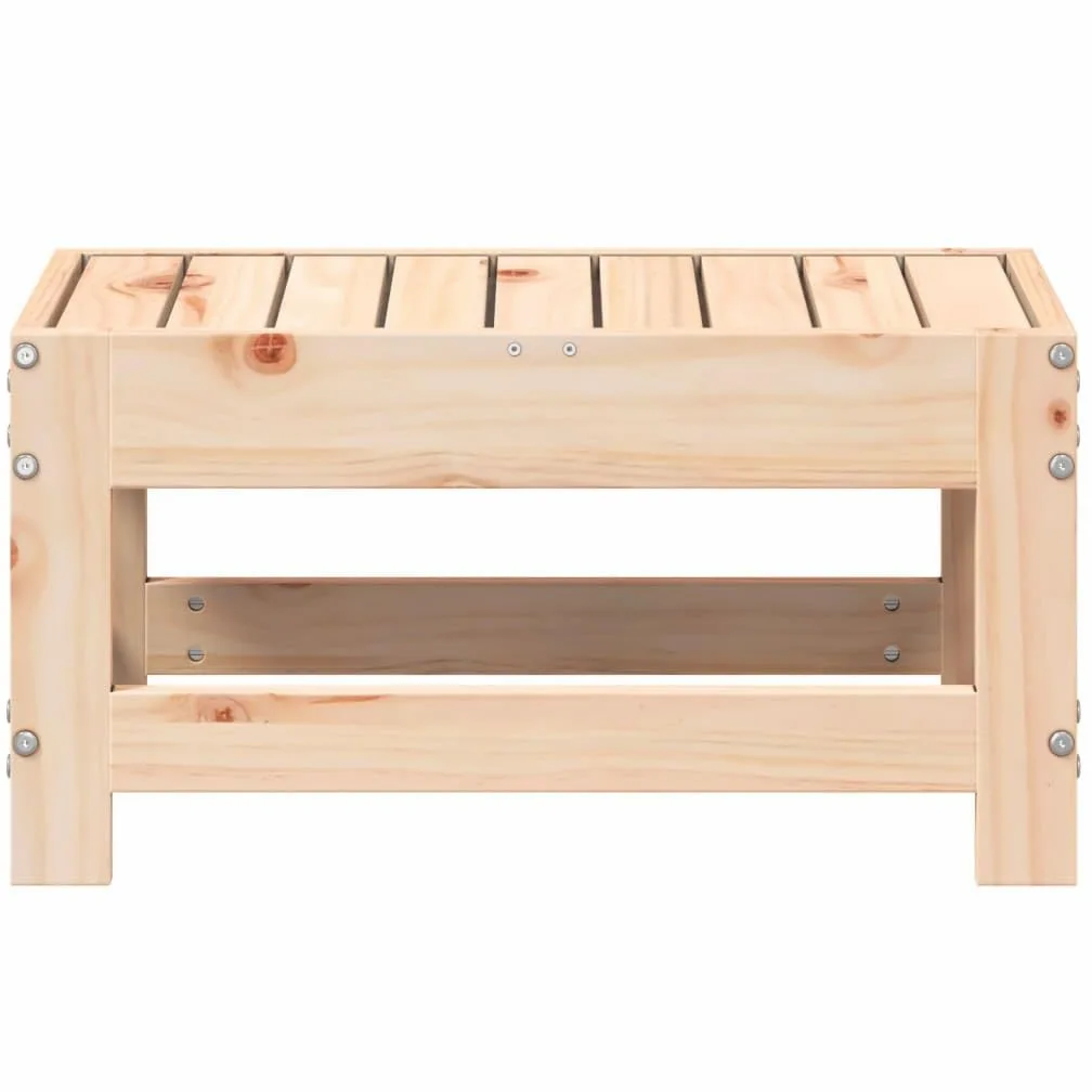 vidaXL Taburete de Jardín Reposapiés Otomana Mesa de Centro Madera Maciza de Pino