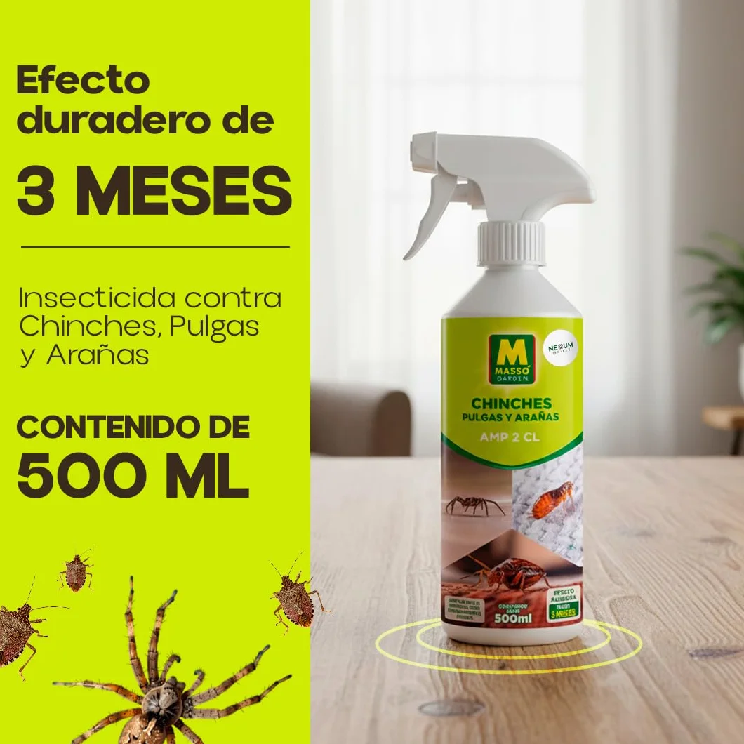 Insecticida contra CHINCHES, PULGAS Y ARAÑAS 500 ml Listo para su Uso MUY EFICAZ | Efecto durante 3 meses tras su aplicación | Sin Olor ni Manchas en Tejidos | Nexum Market (1)