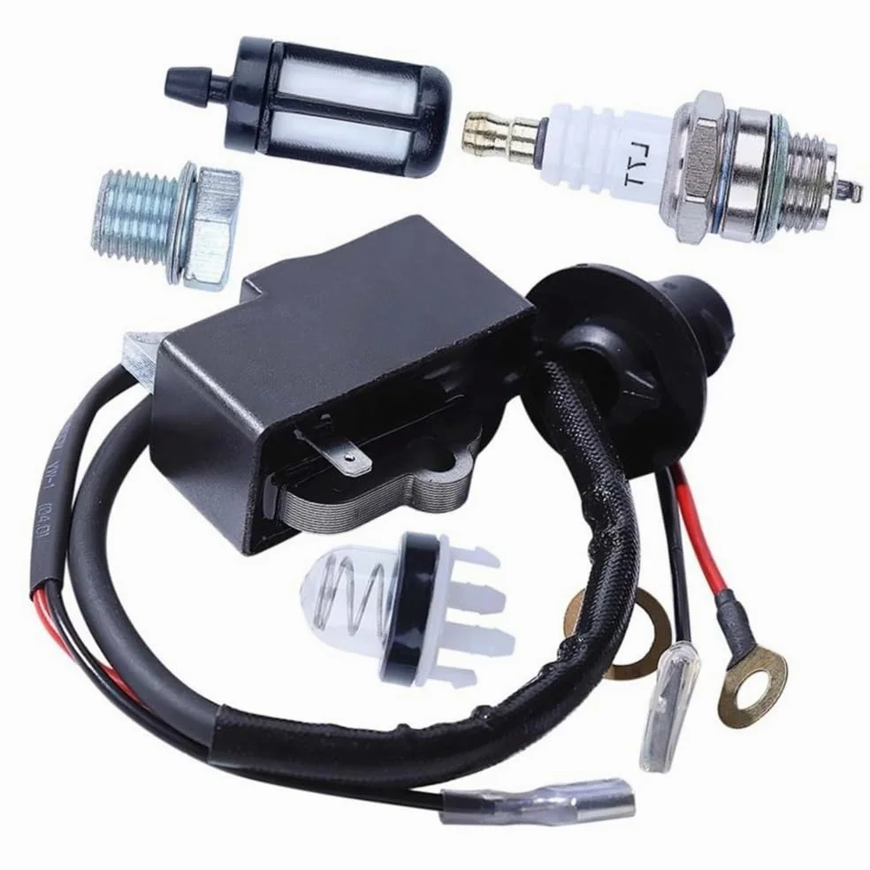 Kit de bujías de Bobina de Encendido Compatible con Stihl TS420 TS410, cebador de Motosierra, Piezas del Filtro de Combustible 42384001301 42384001307 42381301A
