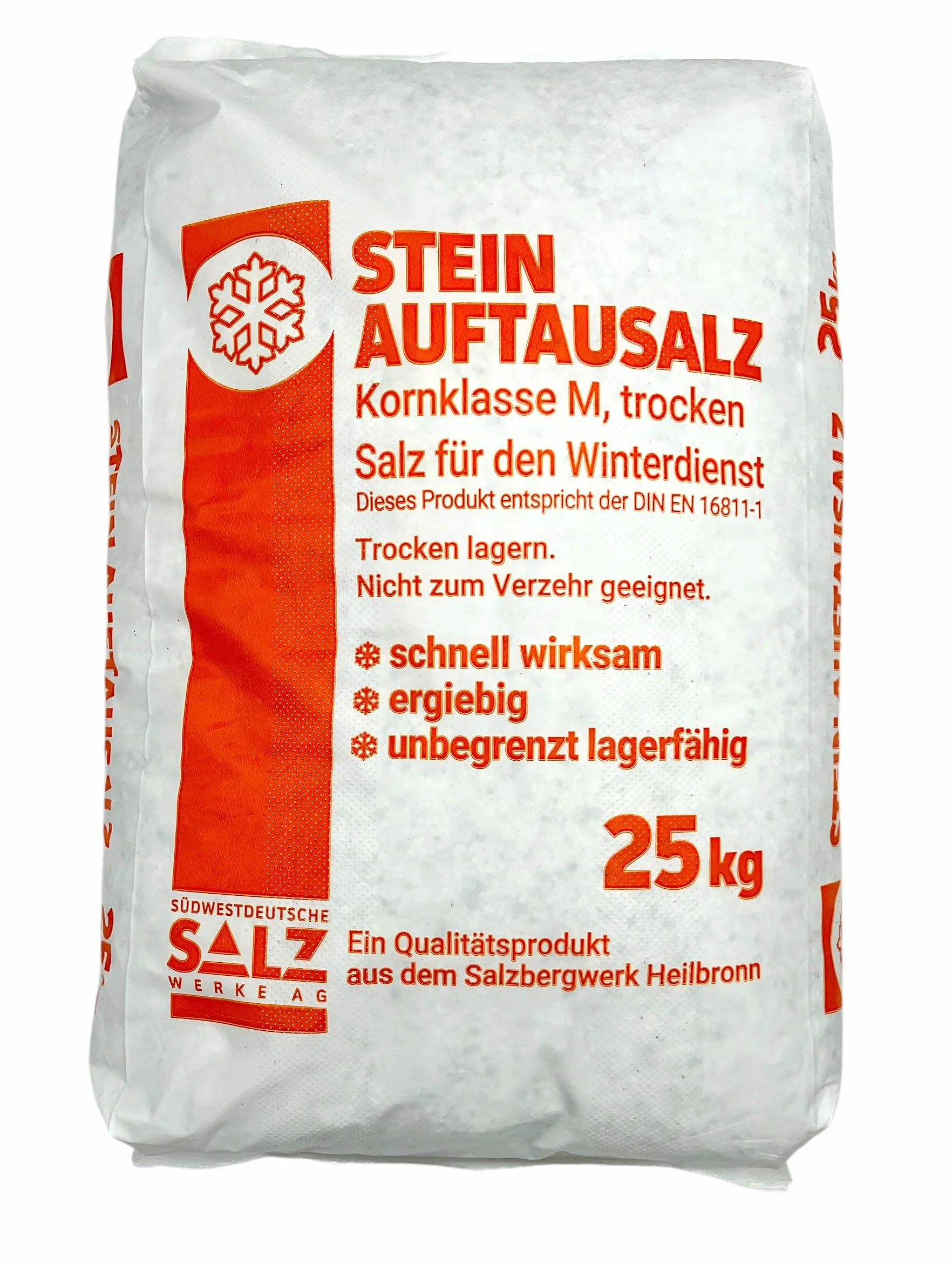 Sal para deshielo, saco de 25 kg, para servicios de invierno profesionales