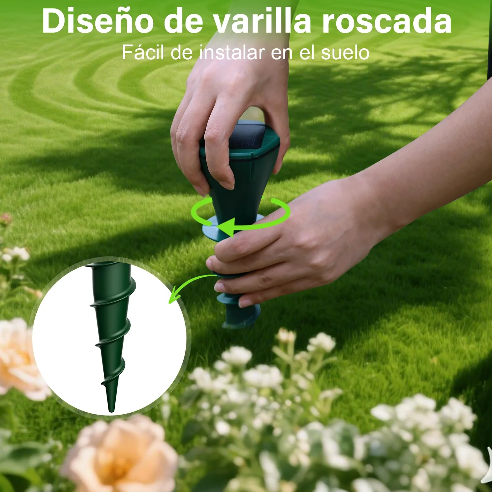 Ahuyentador de Topos Solares, 4 Piezas Ahuyentador de Ratones de Animales para la Expulsión de Topos, Ardillas de Tierra, Serpiente, Ratones de, IP65 Resistente al Agua, Verde