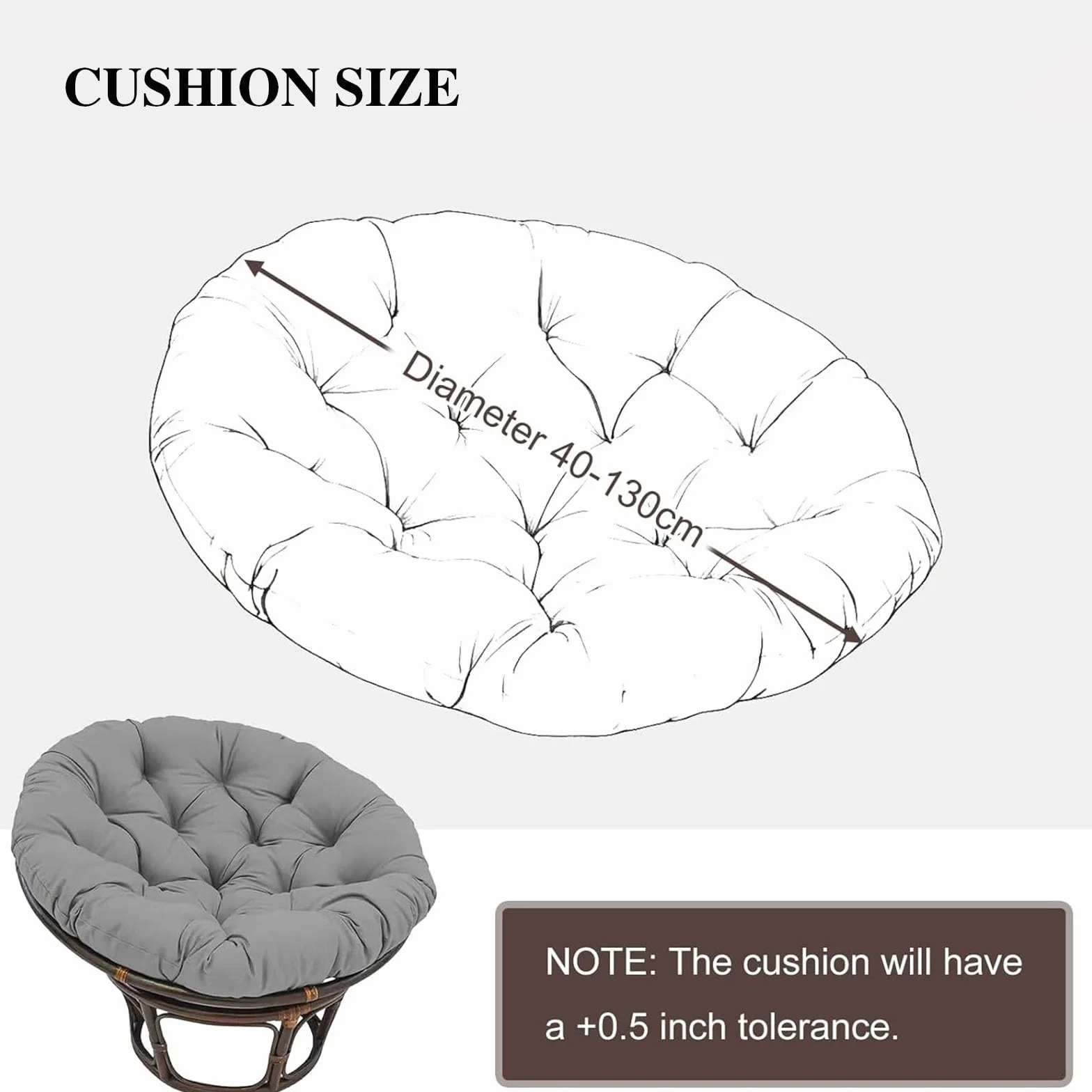 Genérico Cojín para Silla Colgante, Cojín Multifuncional para de Jardín Redondo para Asiento de Exterior/Interior Columpio de Ratán/Sofá de La Sala,Verde,90 * 90cm