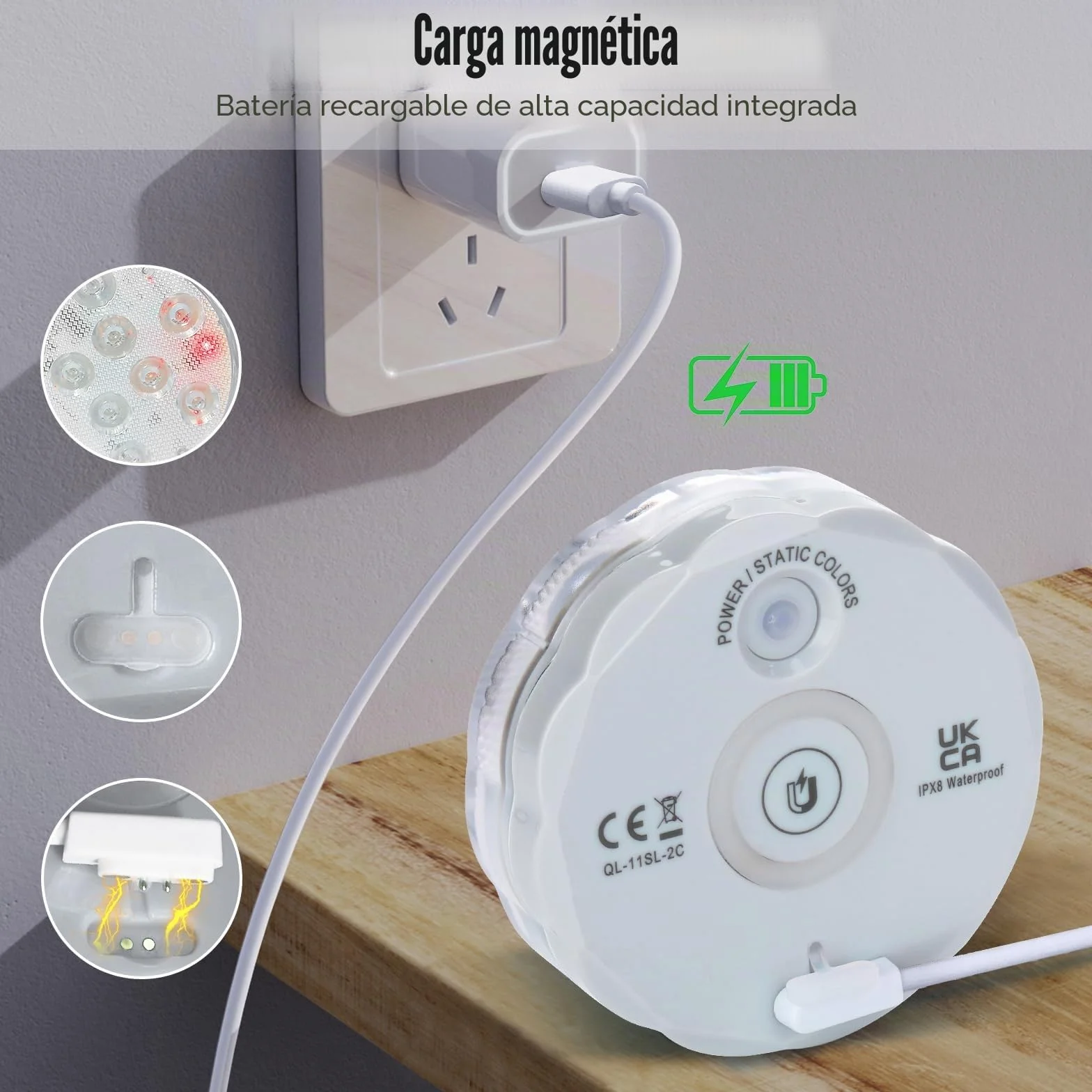 Idealife Iluminación de piscina recargable con batería incorporada, luz subacuática con mando a distancia, imán RF, ventosas, luces LED impermeables para fiestas de jacuzzi, Navidad, calabaza