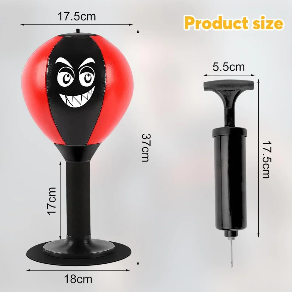 Saco de Boxeo de Escritorio con Ventosa Resistente, Pelota de Velocidad para Mesa de Oficina y Casa