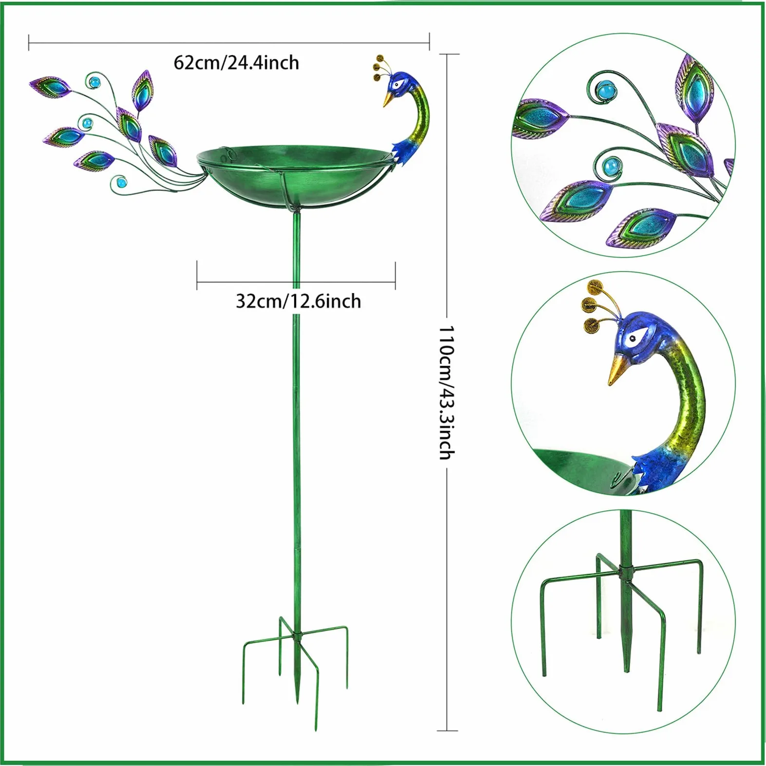 Bebedero para Pájaros Fabricados En Metal con Diseño De Animales | Bebedero de Jardín A Prueba de Óxido Para Balcón Terraza Patio Jardín Césped Decoración Colibríes y Estanque de