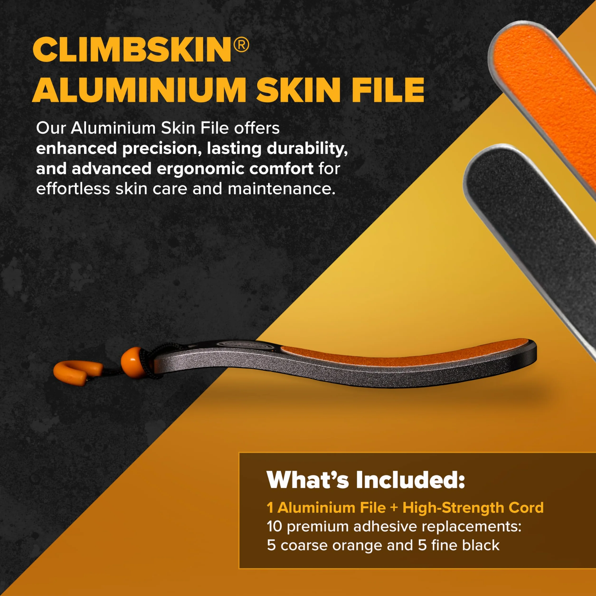 Lima de Aluminio Profesional Climbskin con 10 Recambios Ergonómica para Callos y Durezas