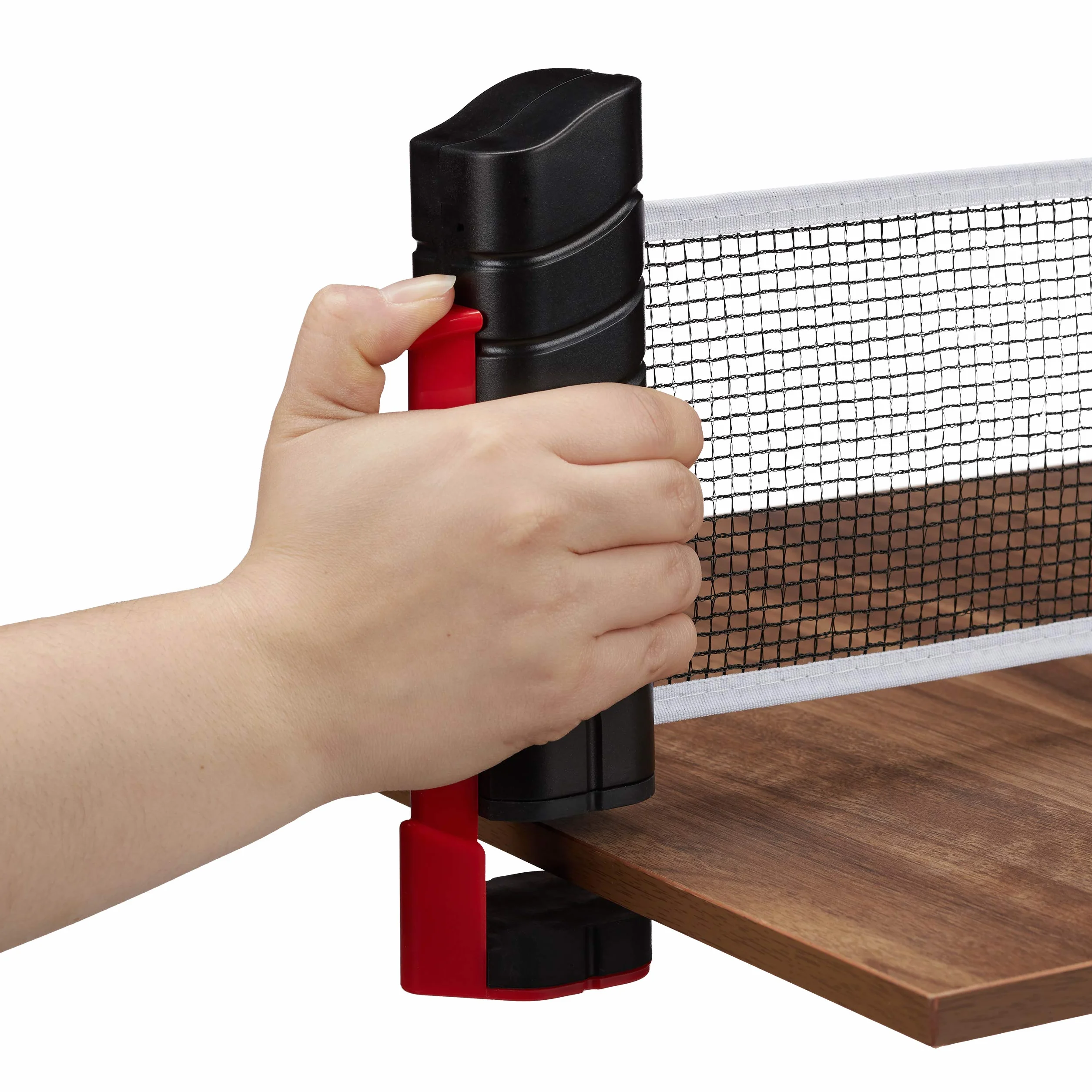 Relaxdays Red Ping Pong Extensible para Mesas con Tablero de hasta 5 cm, Negro y Rojo
