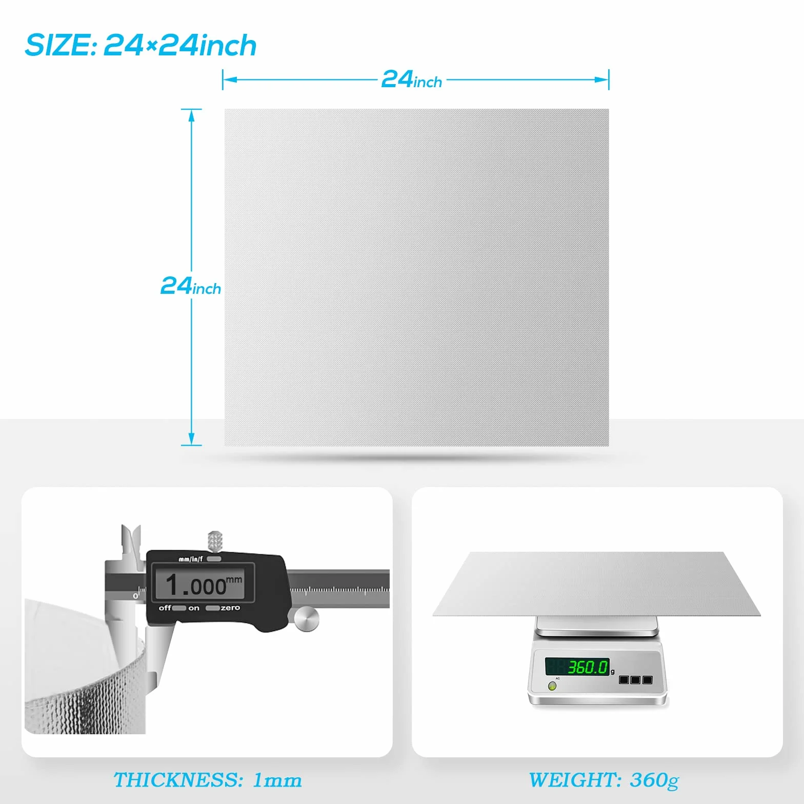 FLASLD Manta térmica aluminizada de calor con respaldo adhesivo de barrera térmica de 61 x 61 cm, protege las piezas y los componentes de dañar el calor radiante