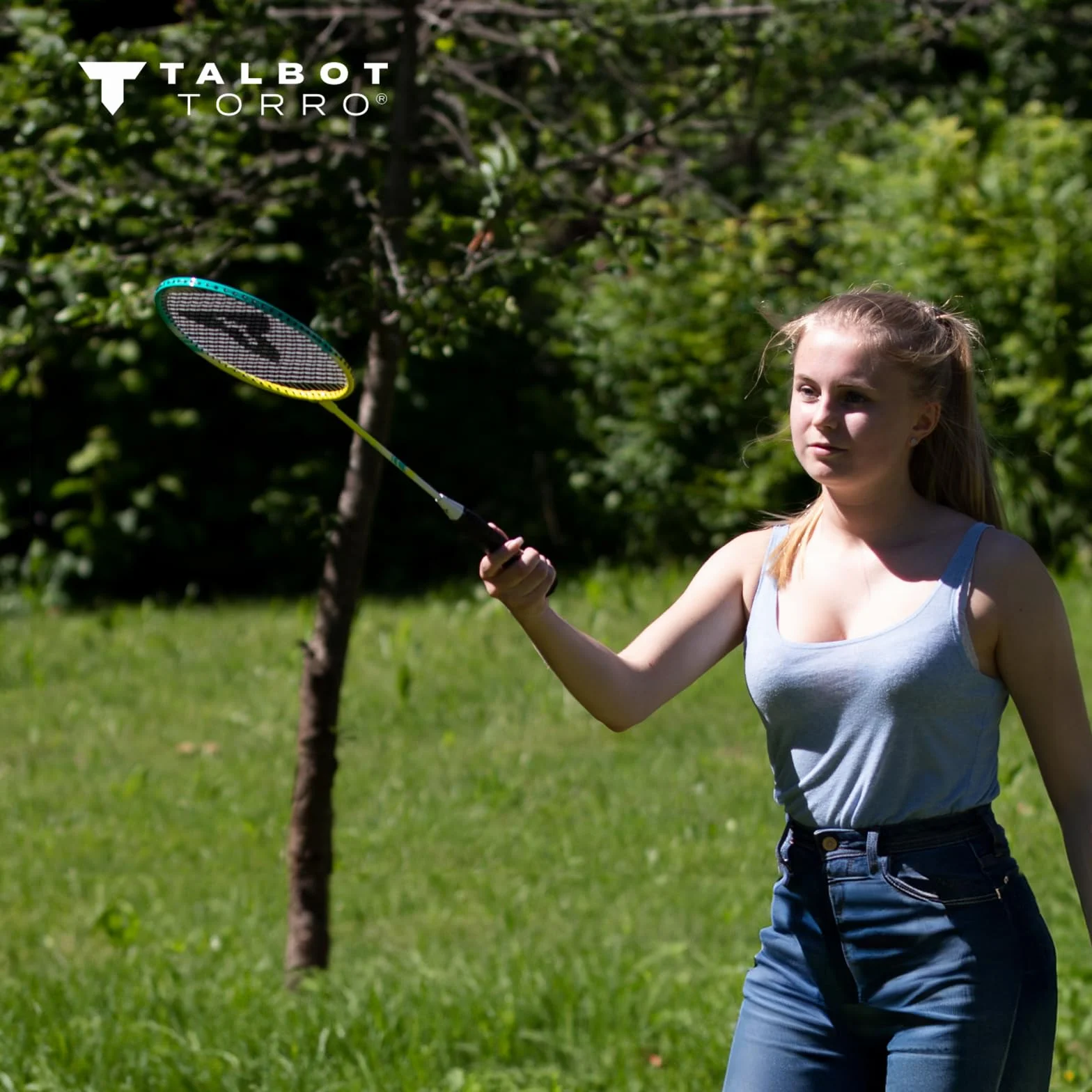 Talbot-Torro Juego de 2 Peleadores Raquetas de Aluminio con 2 Volantes en Bolsa