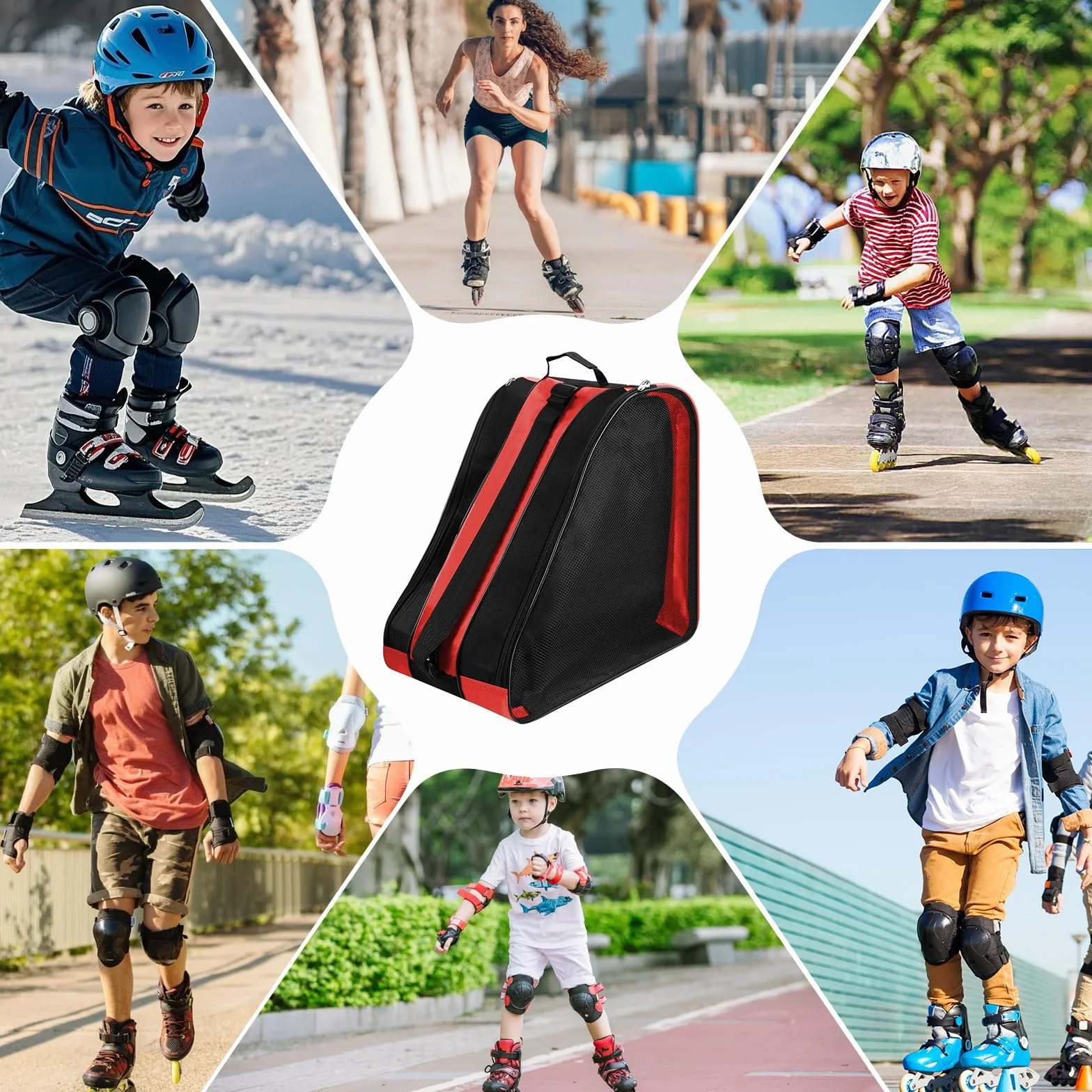 Bolsa para patines de hielo para adultos hombre mujer hockey