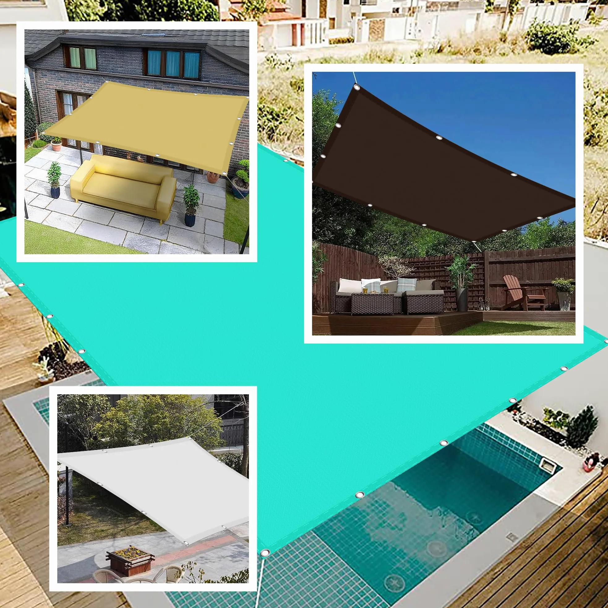 Malla Sombreo Sun Net 230 x 400 cm Protección UV 98% Prueba de Viento Malla Sombra con Ojales Sombreo Toldo Vela 100% Poliéster con SOGA para Patio Jardín Terraza, Blanco