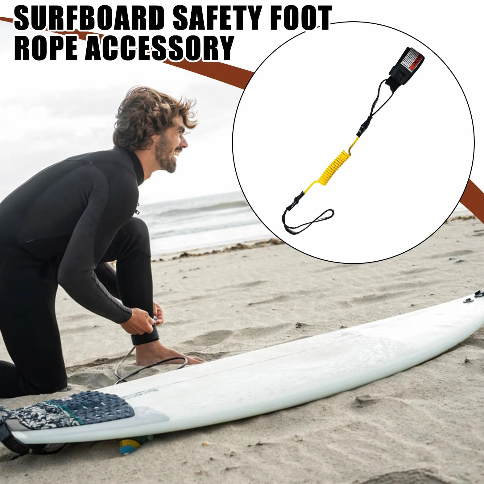 Correa elástica para tabla de surf, repuesto para bodyboard, muñeca, flotantes