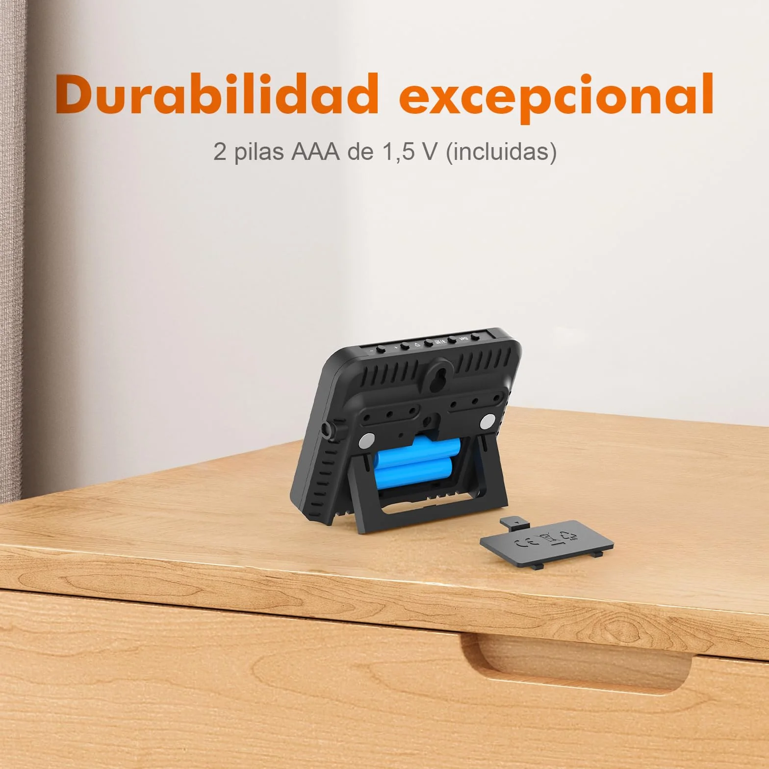 GRIFEMA GA2901B, Termómetro Digital Interior del Higrómetro, Digital Medidor de Humedad con Retroiluminación, Registro Máx/Mín, Reloj/Fecha, Ideal para Hogar/Invernadero, Negro