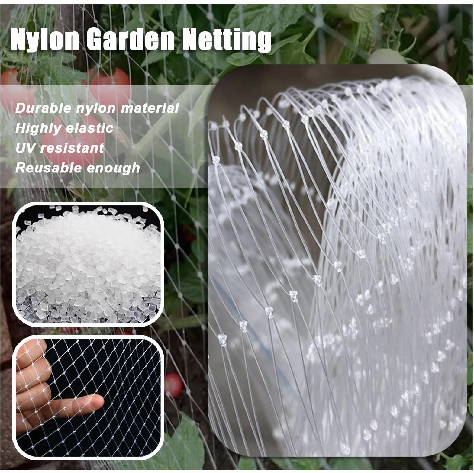 antipájaros de Malla Resistente de 2,5 cm - Valla de jardín de Nailon Duradera for Proteger árboles y Plantas(3mx25m)