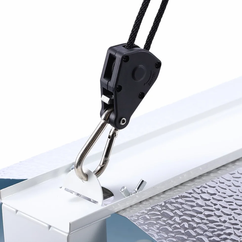 iPower GLROPEX2 - Perchas ajustables (0,3 cm y 2,4 m de largo, capacidad de peso de 68 kg, metal reforzado), color negro
