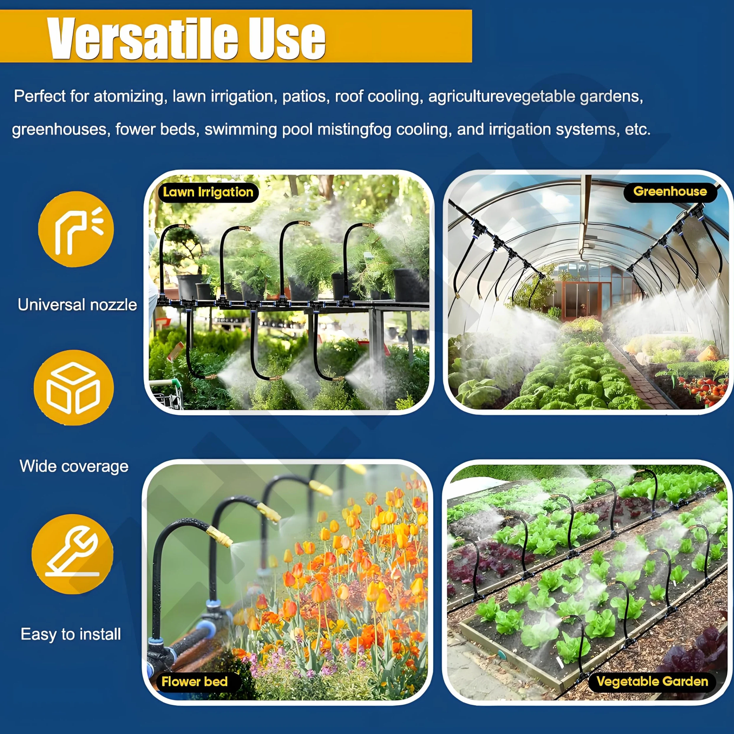 Kit Nebulizador Terraza Automático Con Temporizador, Difusor Agua Terraza, Aspersores Terraza Nebulizador, Sistem De Riego Por Goteo De Jardín Para Plantas Para Jardines,20m/65.6ft-WithoutTimer