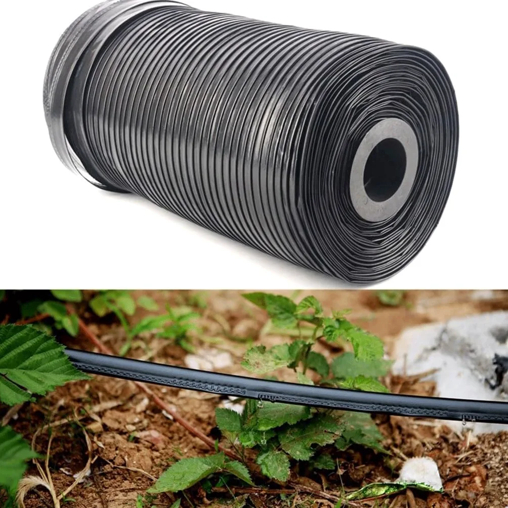 Cinta para riego por goteo, Cinta de goteo de laberinto de una sola hoja de 16 mm, manguera de riego de jardín de 150 mm con espaciado de 3 l/h PE(100 Meters)