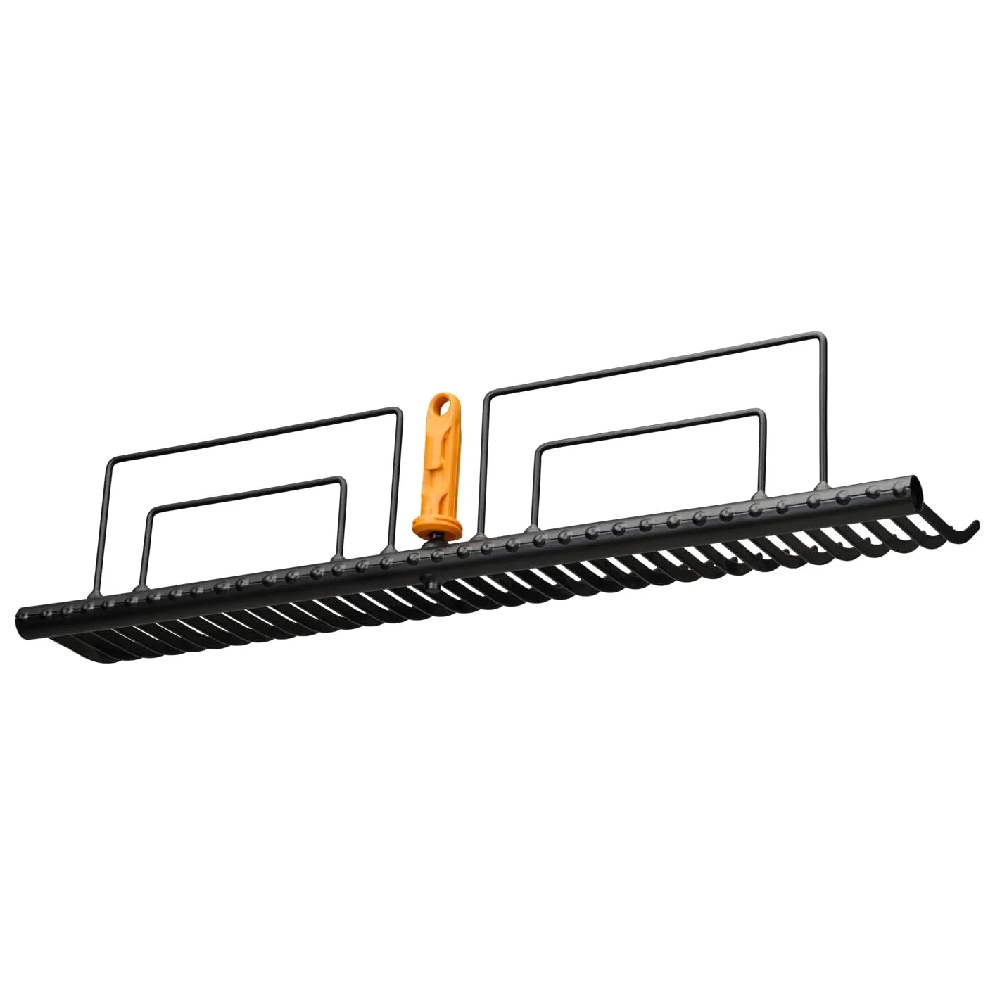 Fiskars OneClick Rastrillo para Césped | Cambio sin esfuerzo con un solo clic, acero al carbono, negro/naranja, 1080680