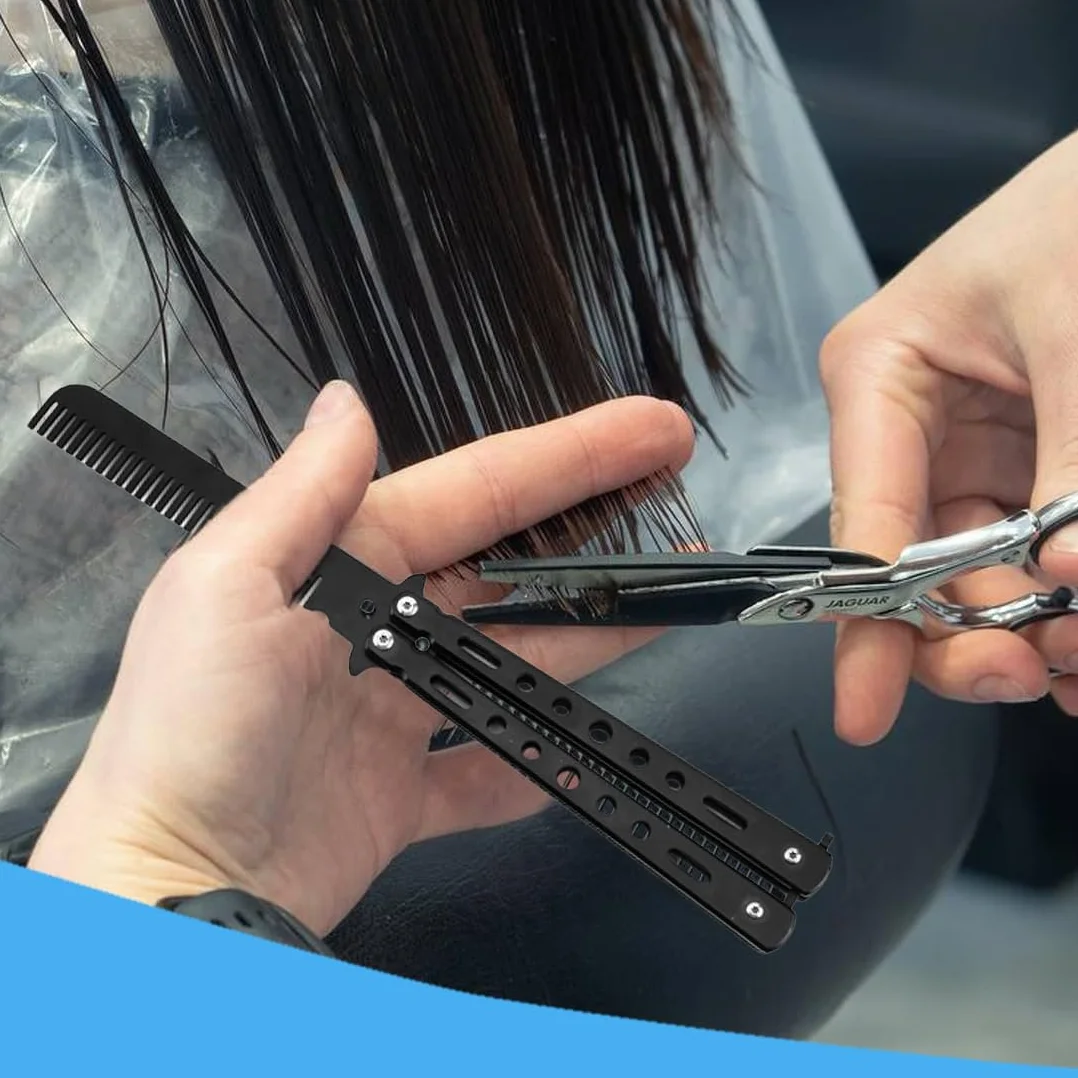 GXGM Peine de Mariposa de Metal Plegable con Botón Automático para Cabello Hombres 1 Pieza
